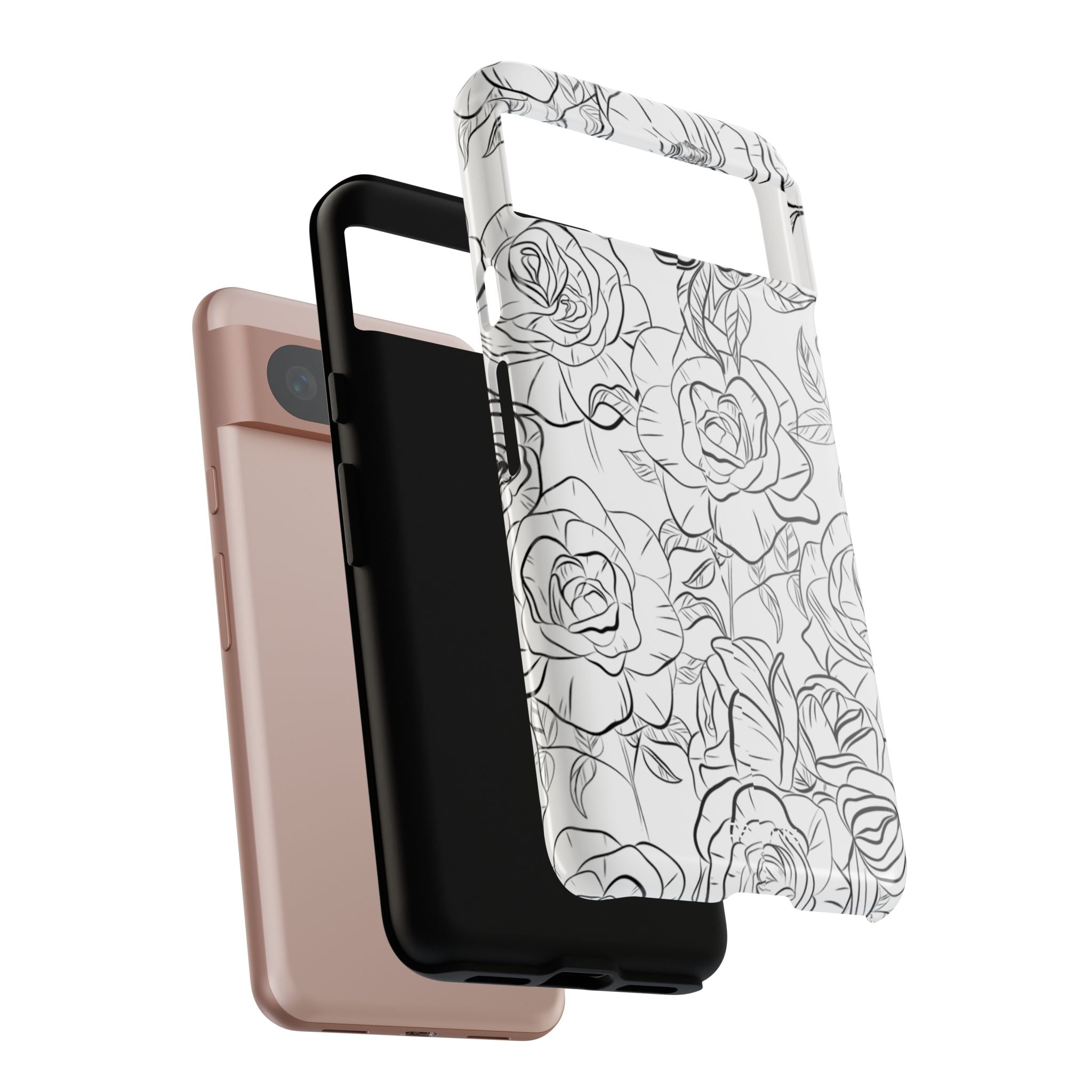 Intricate Rose Sketches - Google Pixel Case