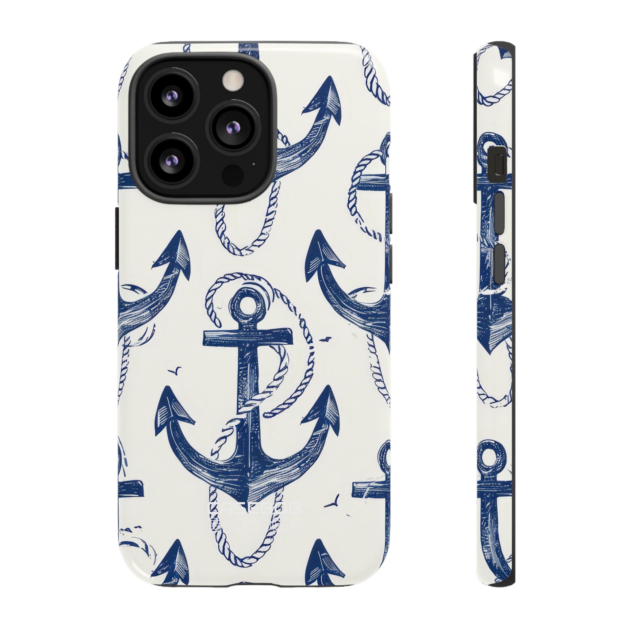 Navy Anchor Tapestry iPhone 13 - Tough