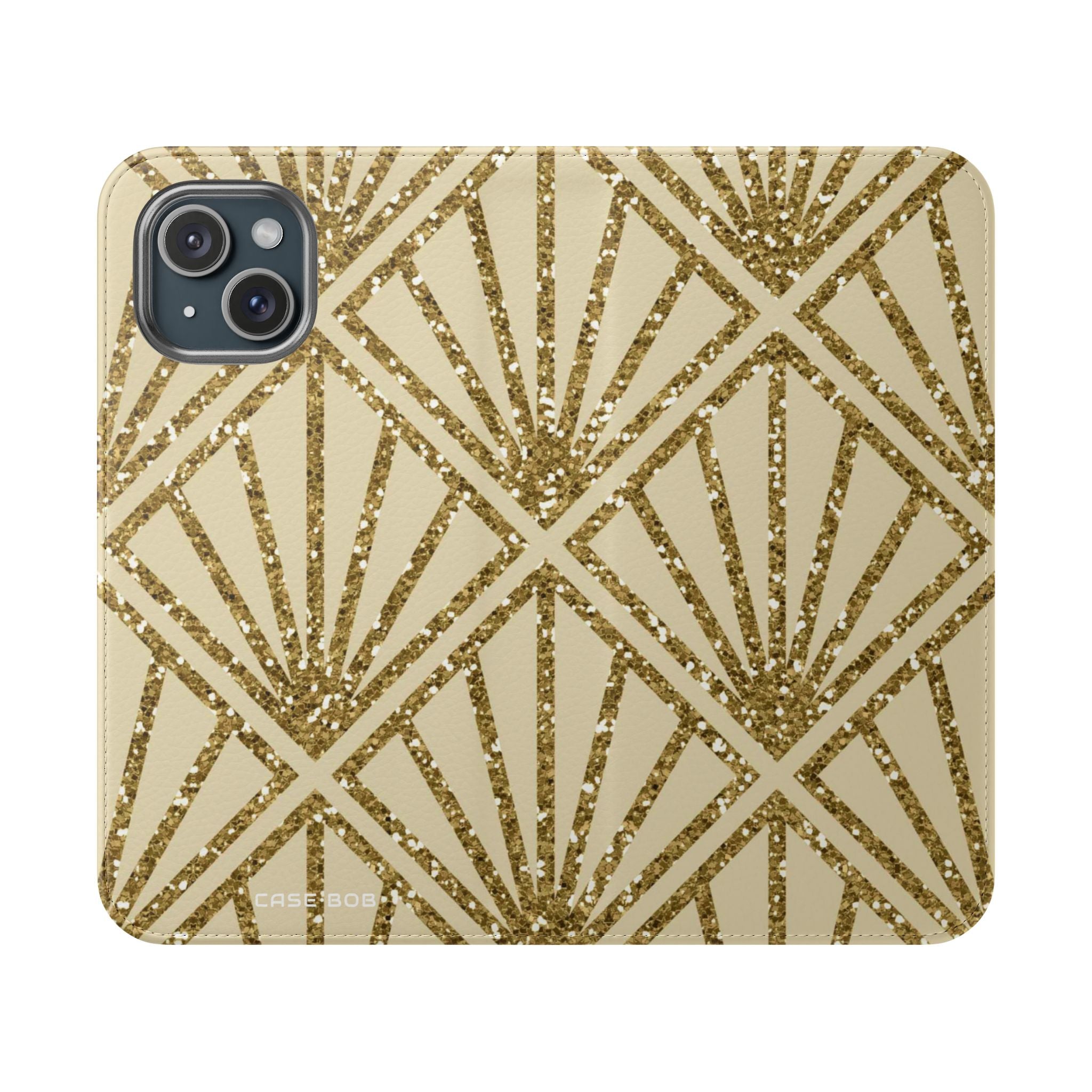 Golden Fan Sparkle - iPhone 15 Case - Wallet