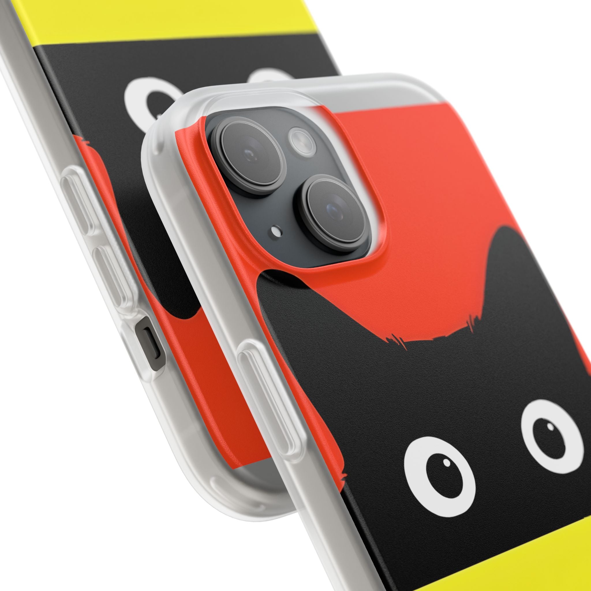 Peekaboo Cat Crimson iPhone 15 Case - Soft