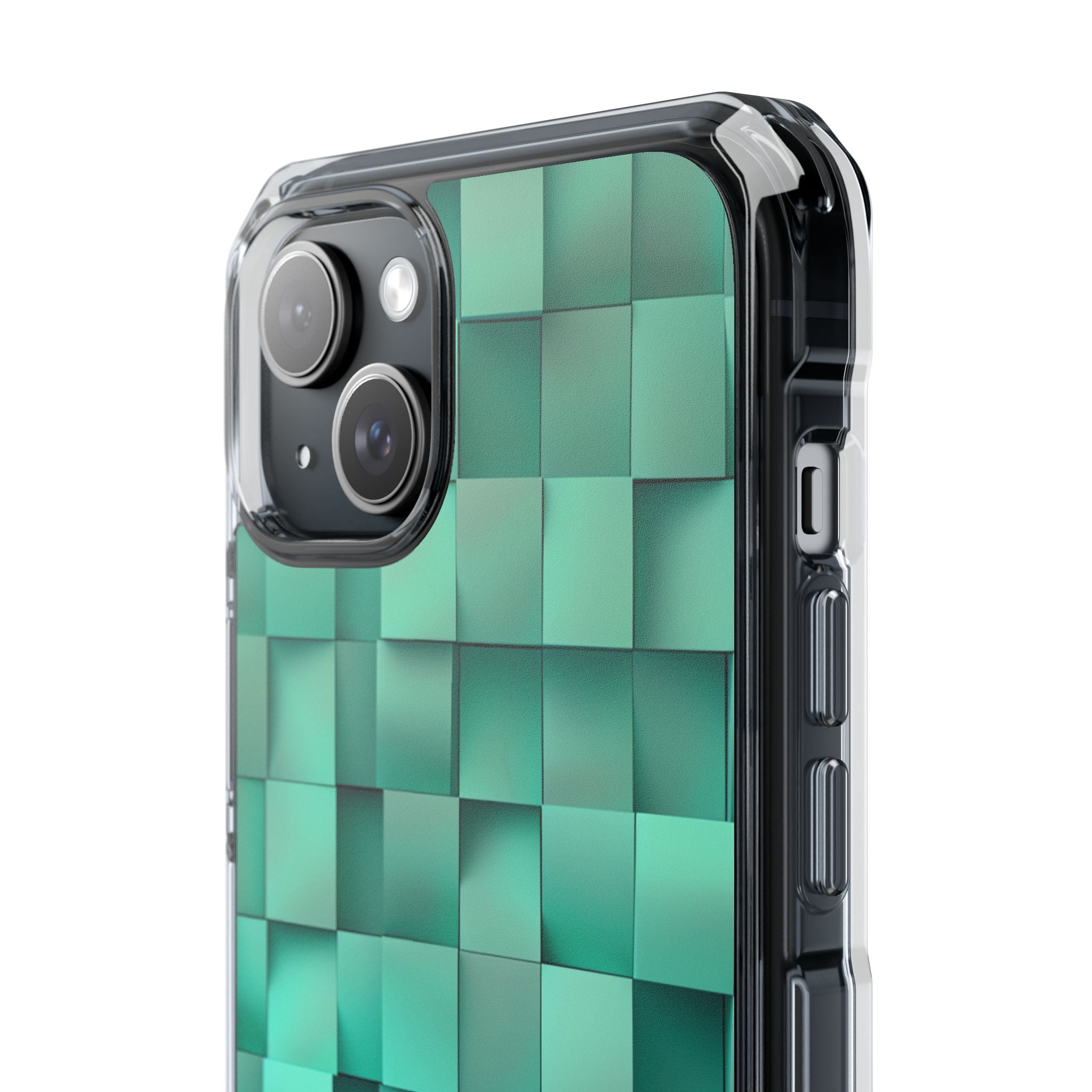 Folded Blue Squares iPhone 15 - Impact Clear+