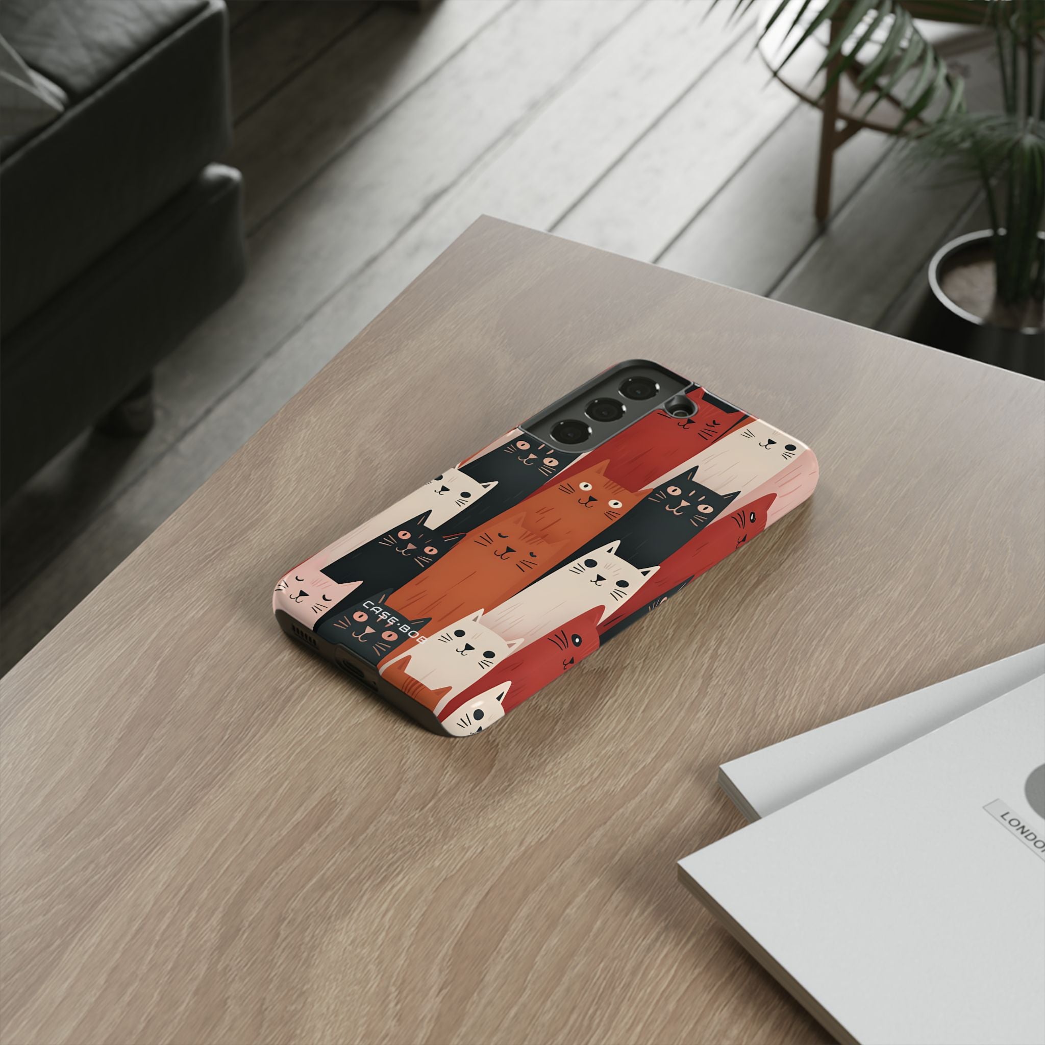 Elongated Cats Black Samsung S22 Case - Tough