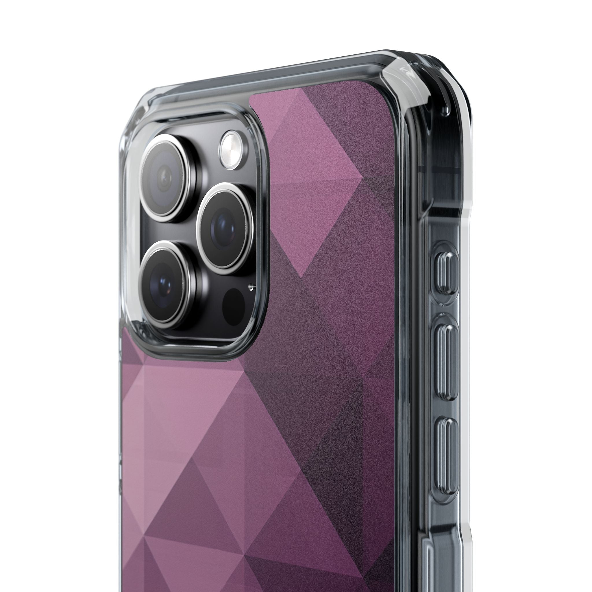 Paarse geometrische mozaïek iPhone 15 - Impact Clear+