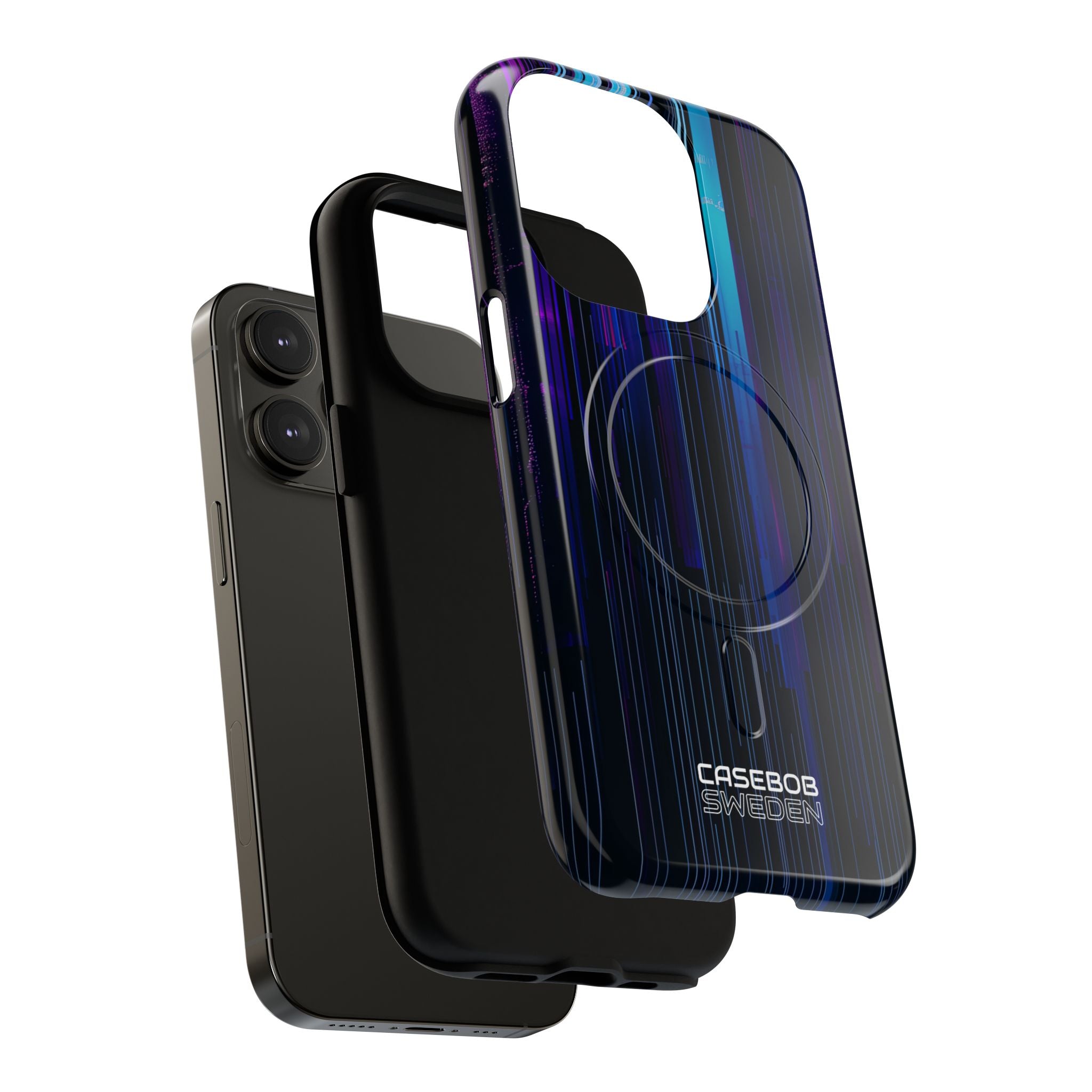 Neon Glitch Stripes iPhone 14 - Tough+