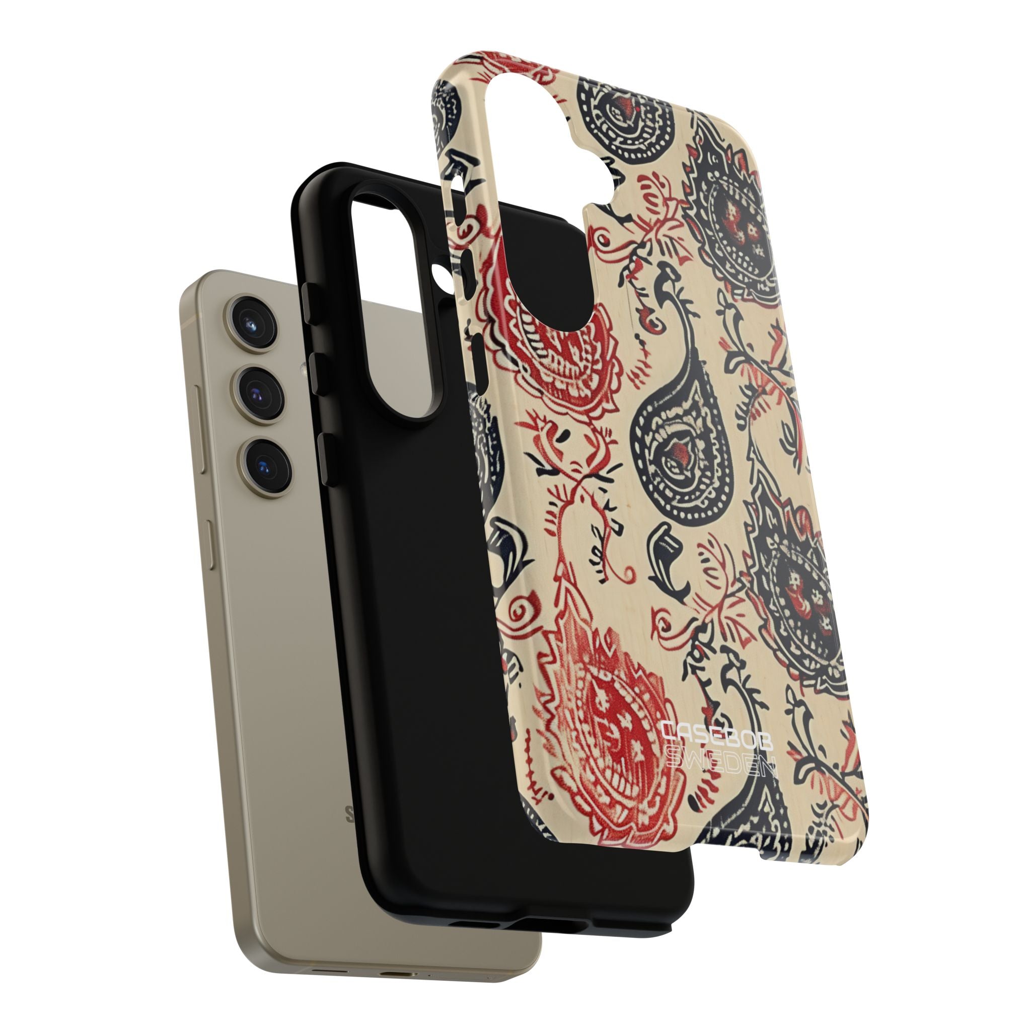 Navy Paisley Swirl Samsung S24 - Resistente