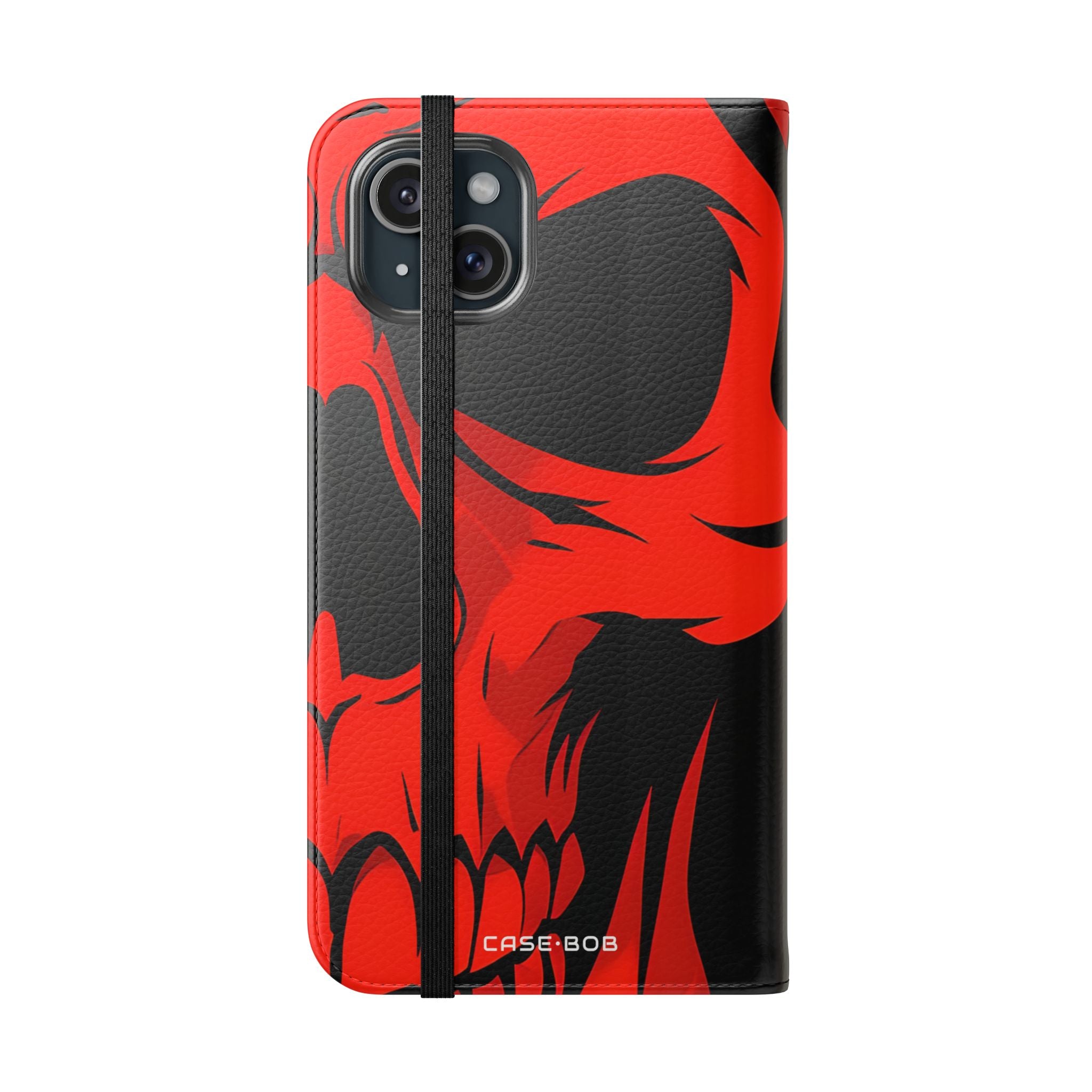 Dual Skulls RedBlue - iPhone 15 Plus Case - Wallet