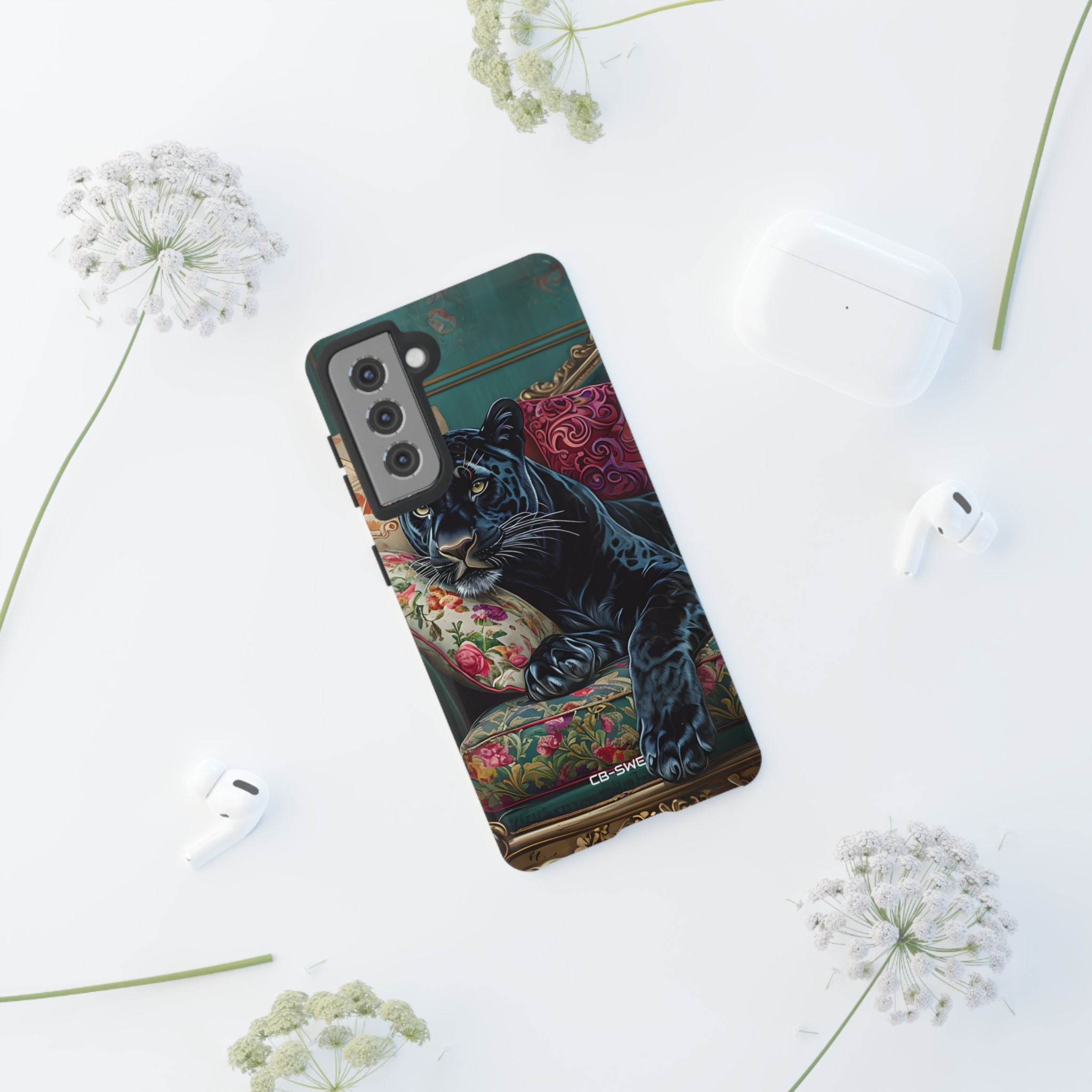 Panther on Vintage Chaise - Samsung Case