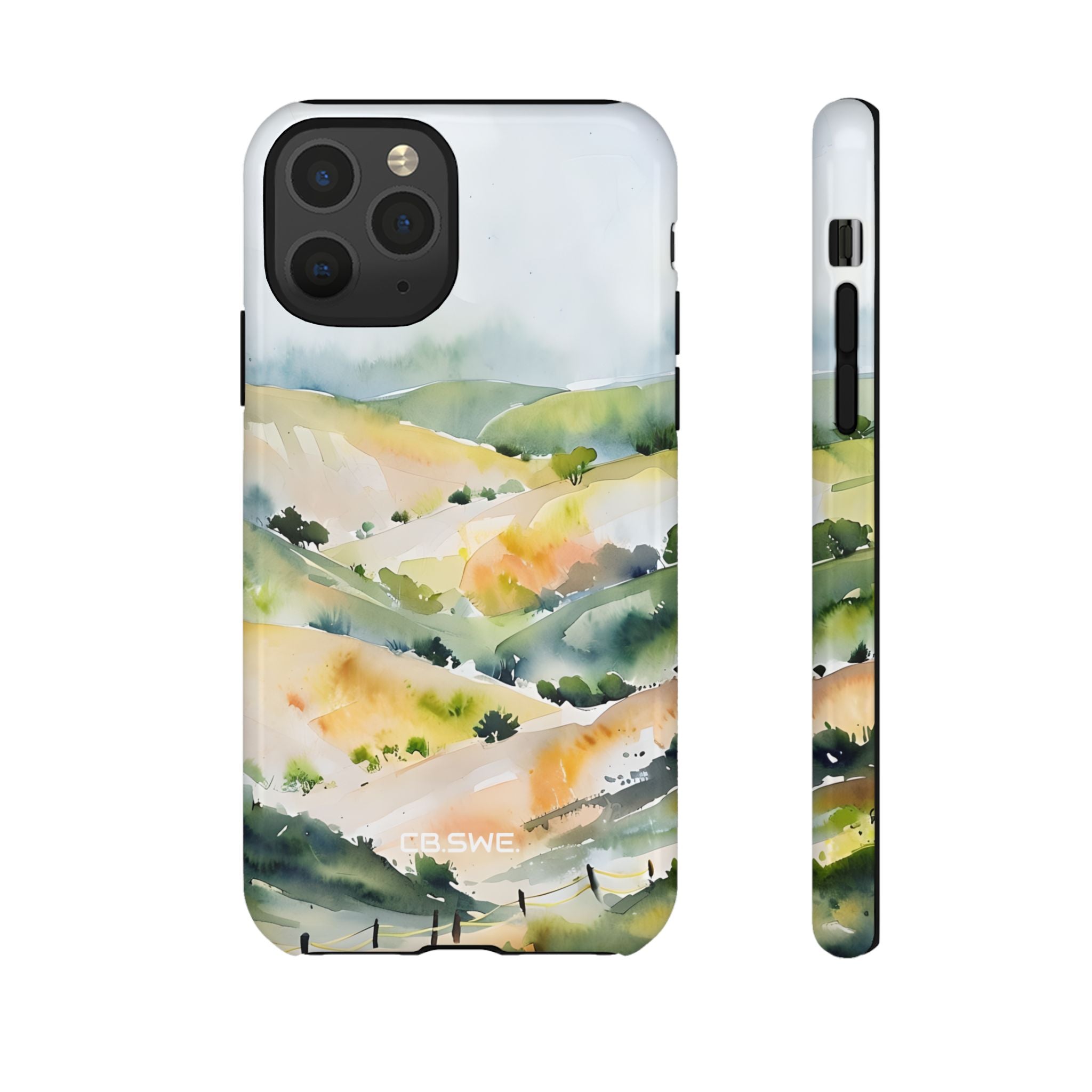 Tranquil Watercolor Landscape Painting iPhone 11 - Tough