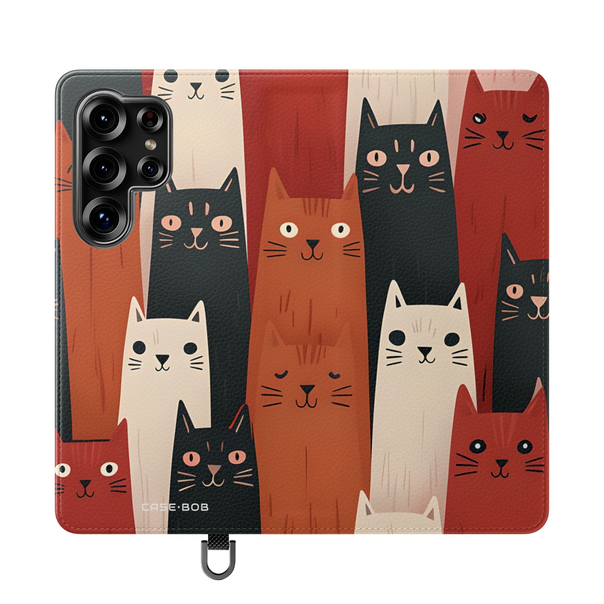 Cat Columns Orange - Samsung S25 Ultra Case - Wallet