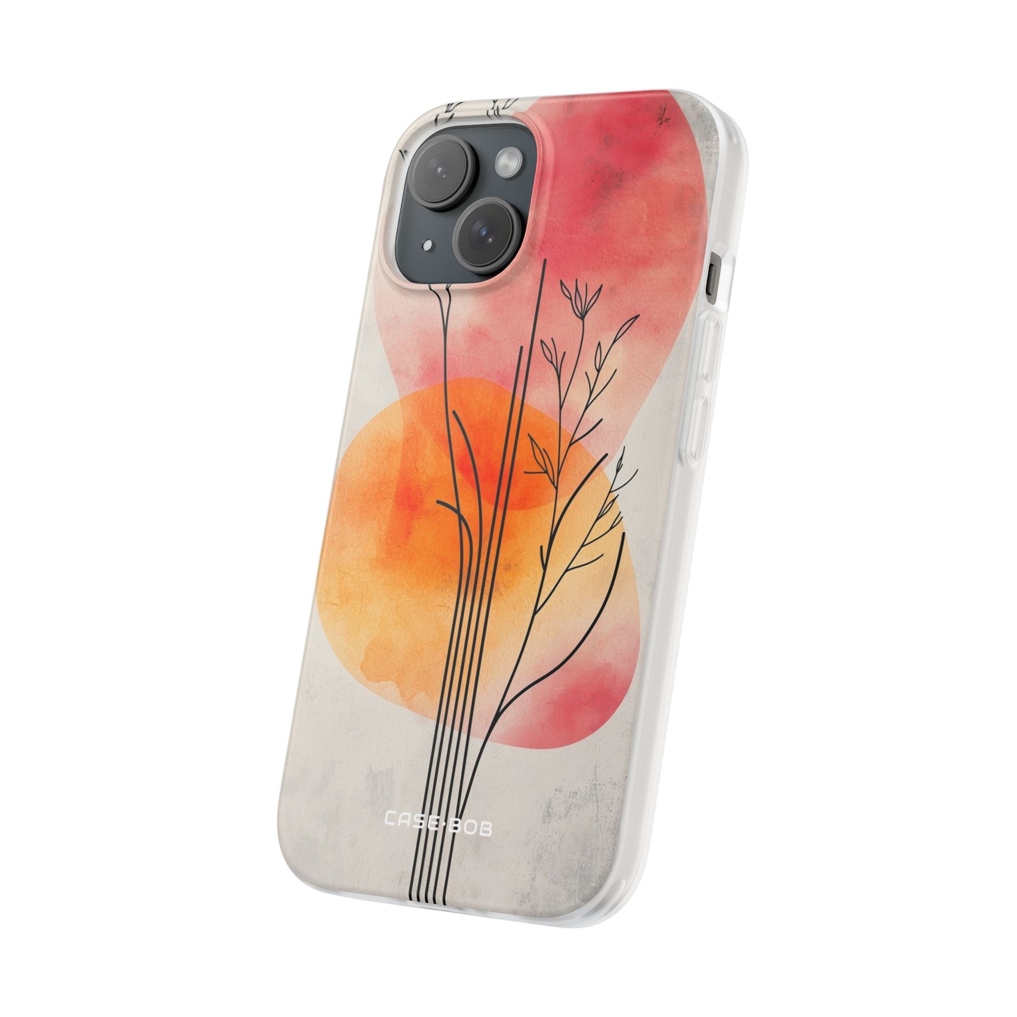 Curved Stem Sunset iPhone 15 Case - Soft