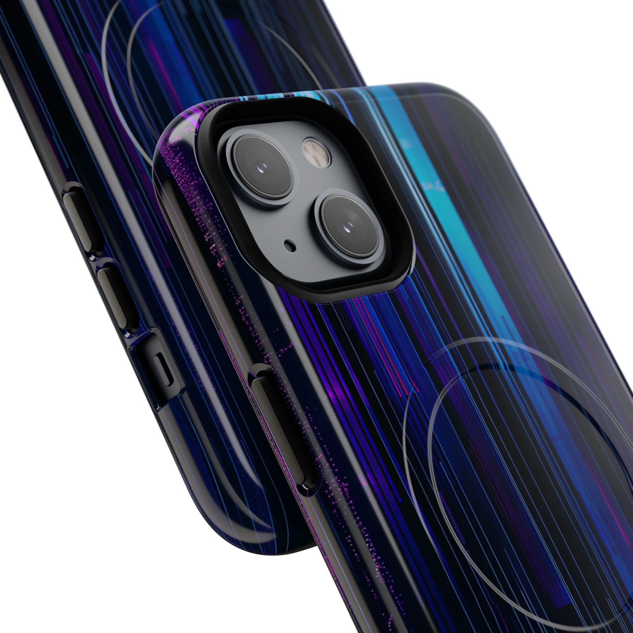 Neon Glitch Stripes iPhone 14 - Tough+