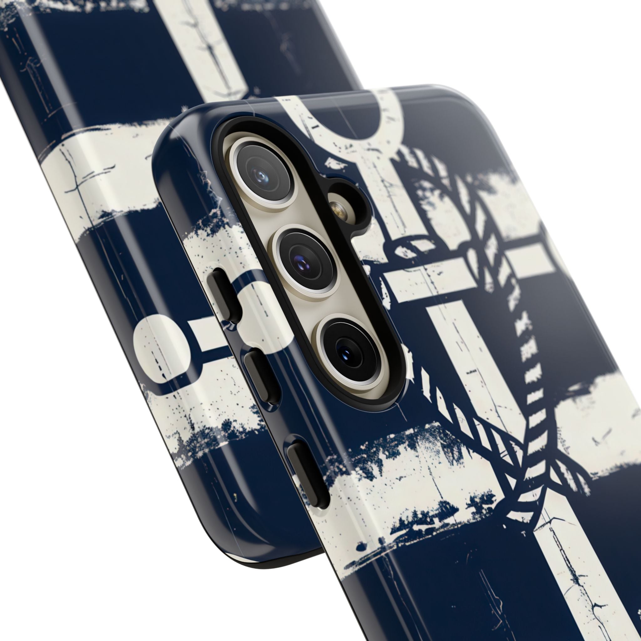 Navy Anchor Stripes Samsung S24 - Tough
