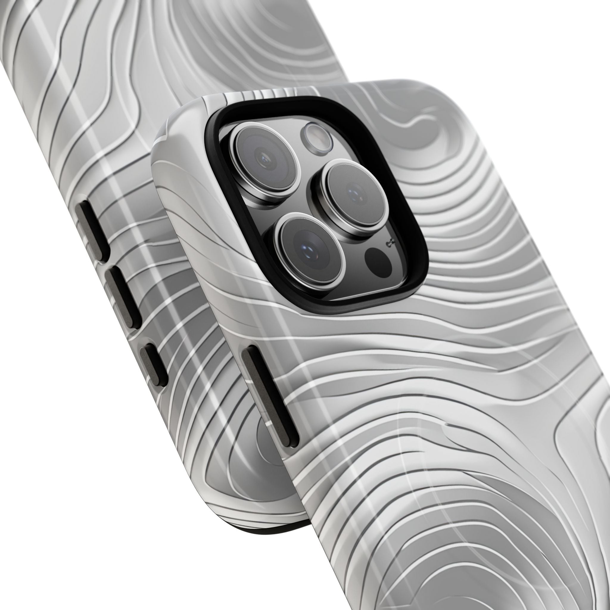 Monochrome Flow Lines iPhone 16 - Tough+