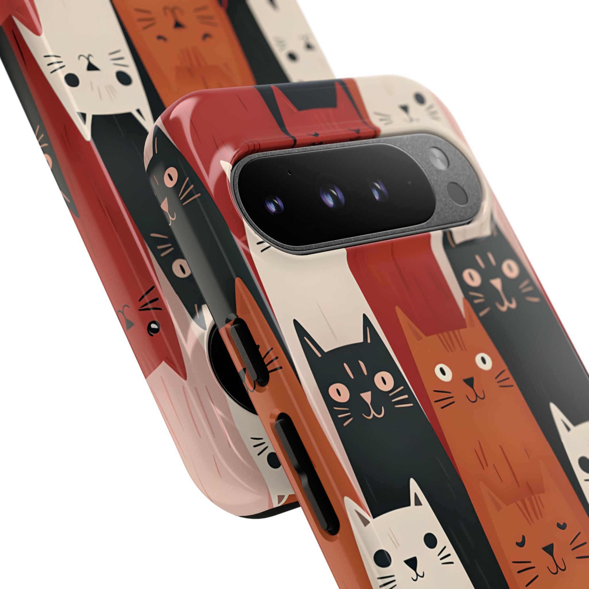 Elongated Cats Black Google Pixel 9 Pro XL Case - Tough