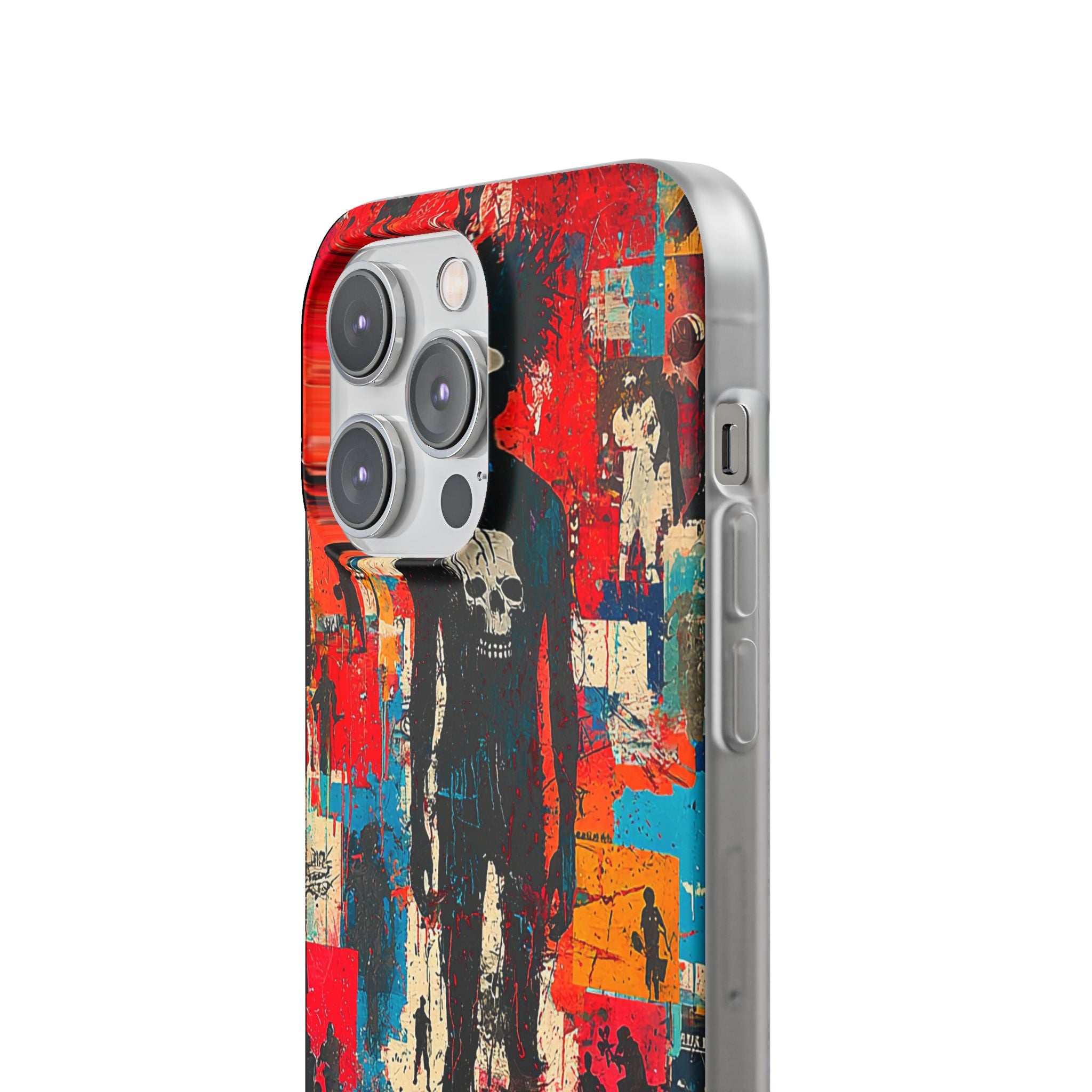 Spiky Skull Silhouette iPhone 14 Pro Max Case - Soft