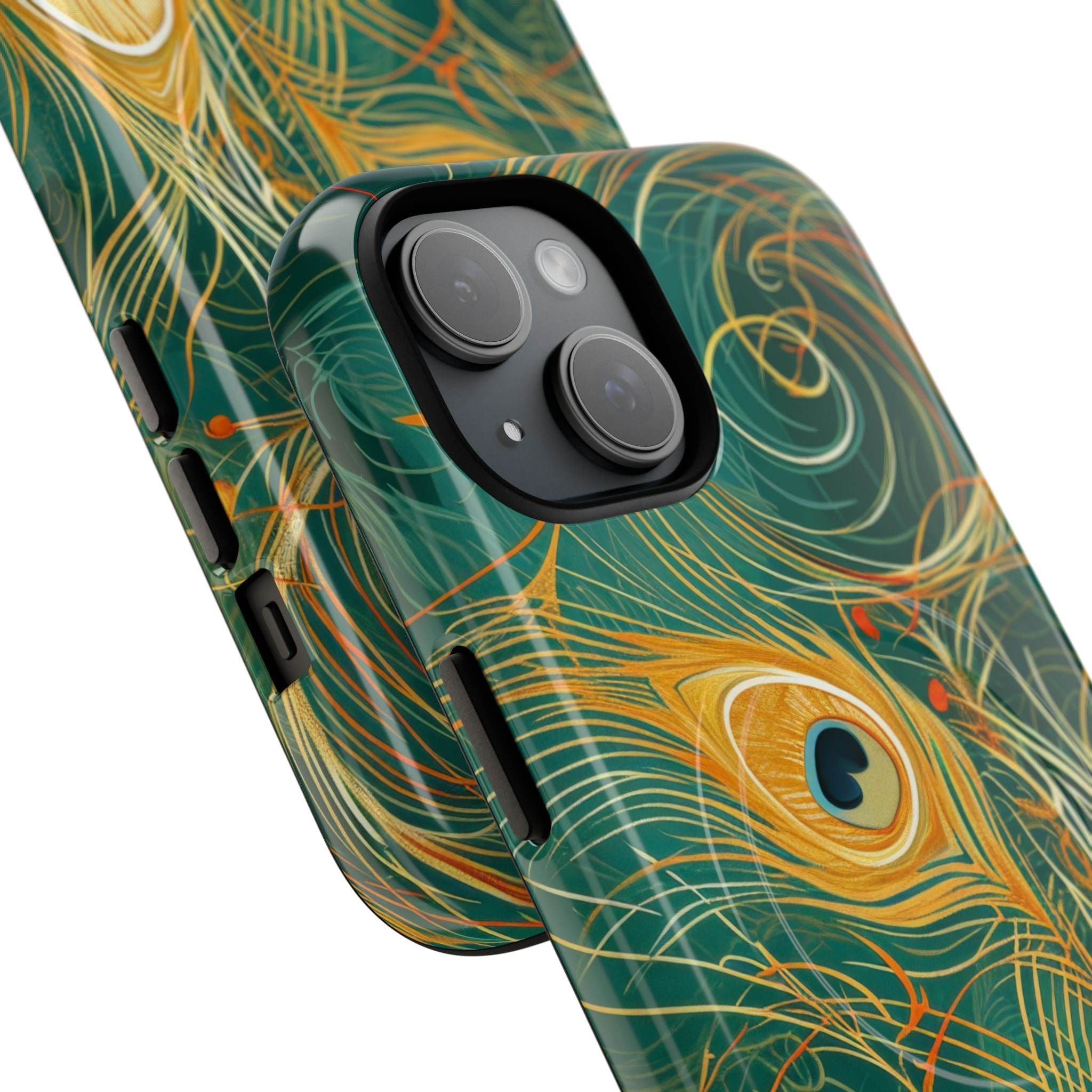Vibrant Peacock Whirl iPhone 15 - Tough+
