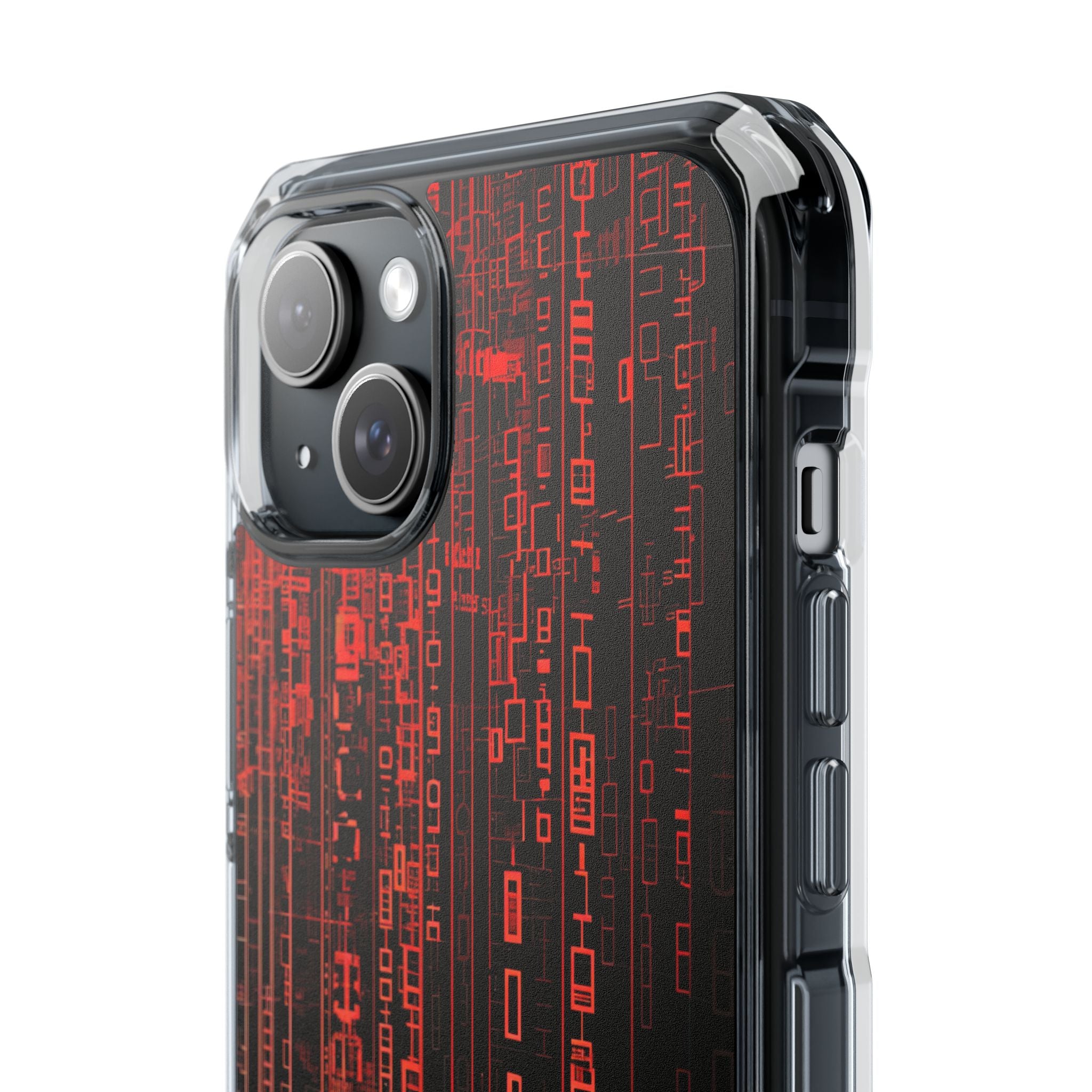 Crimson Glyphs iPhone 15 Plus Case - Impact