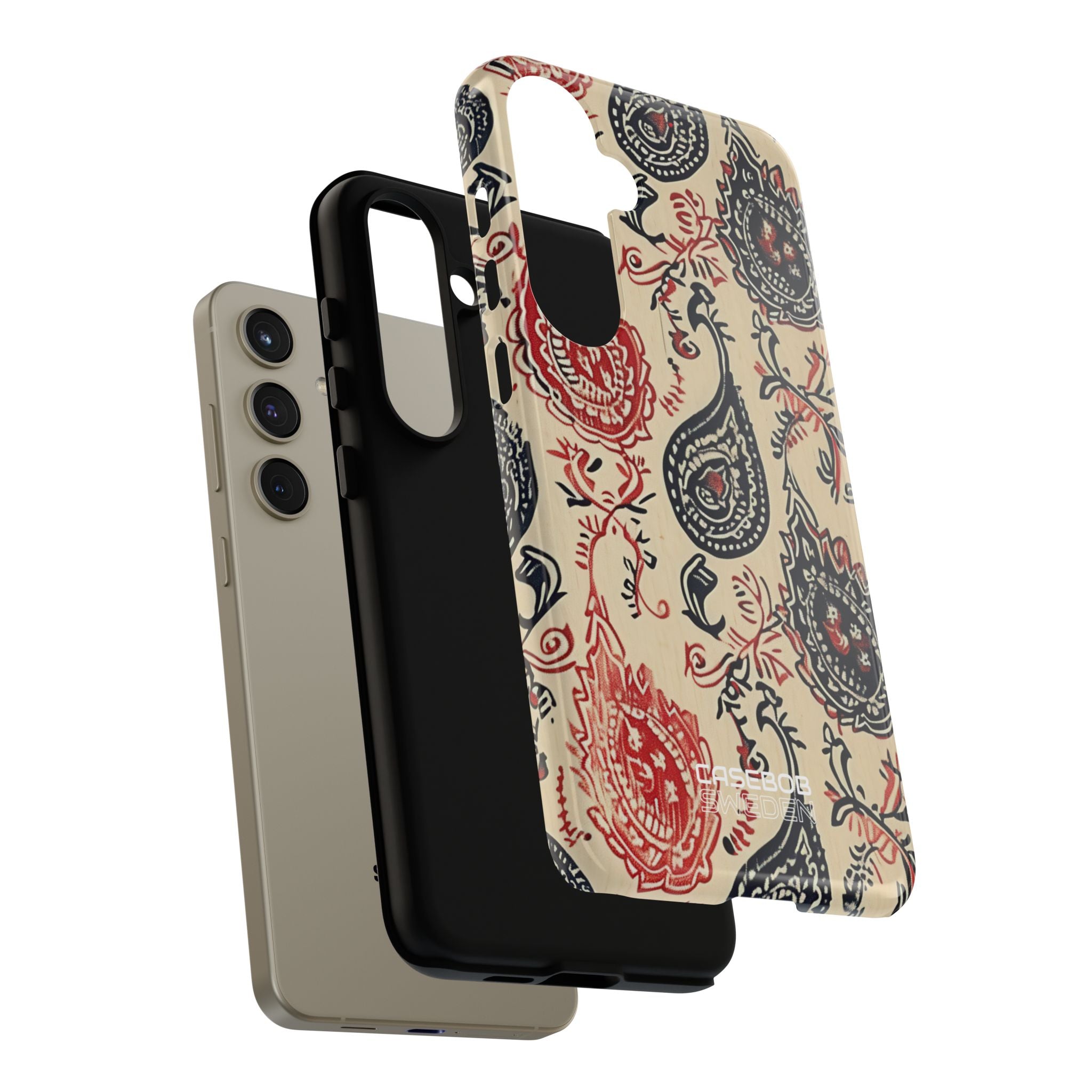 Navy Paisley Swirl Samsung S24 - Resistente