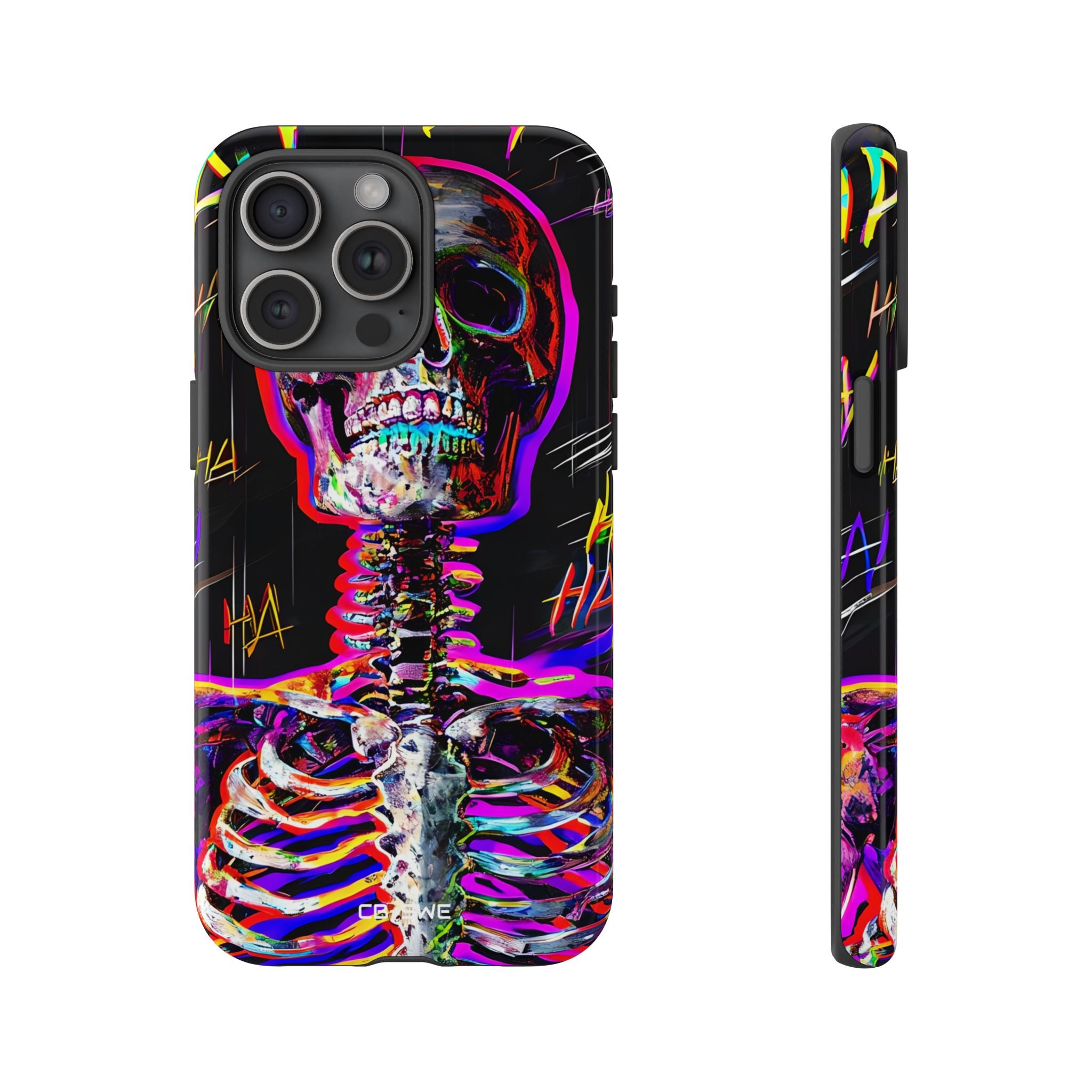 Neon Skeleton Chaos - iPhone Case