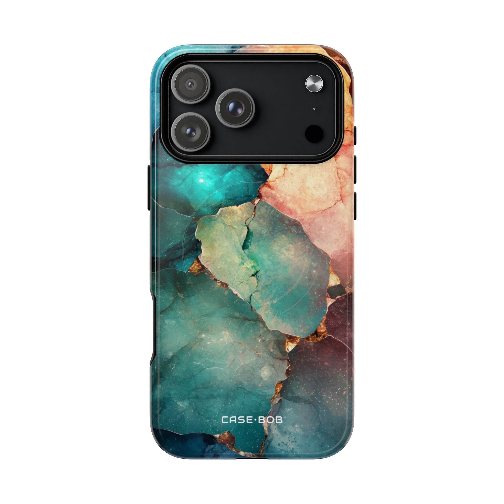 Teal Mosaic Veins iPhone 17 Pro Max Case - Tough+