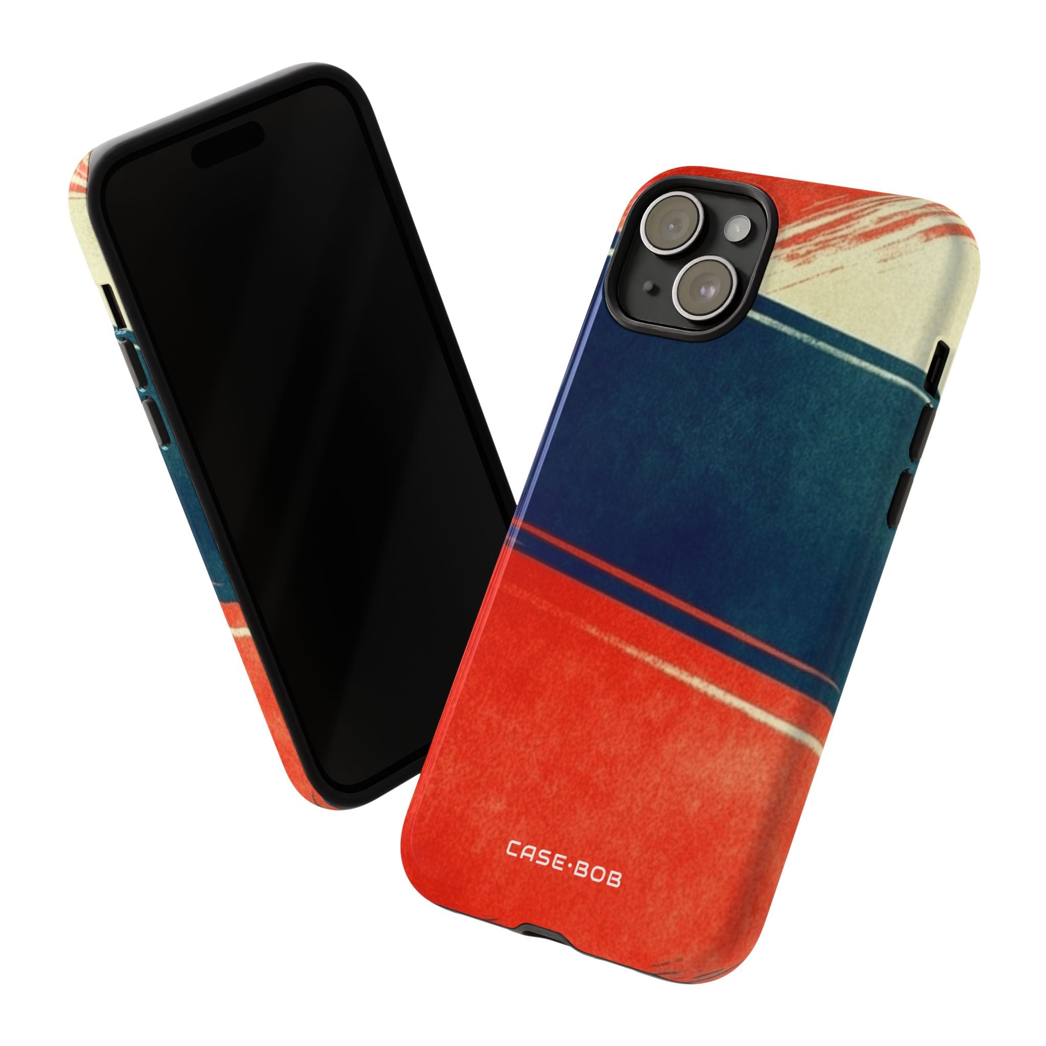 Blue Diagonal Motion iPhone 15 Plus Case - Tough