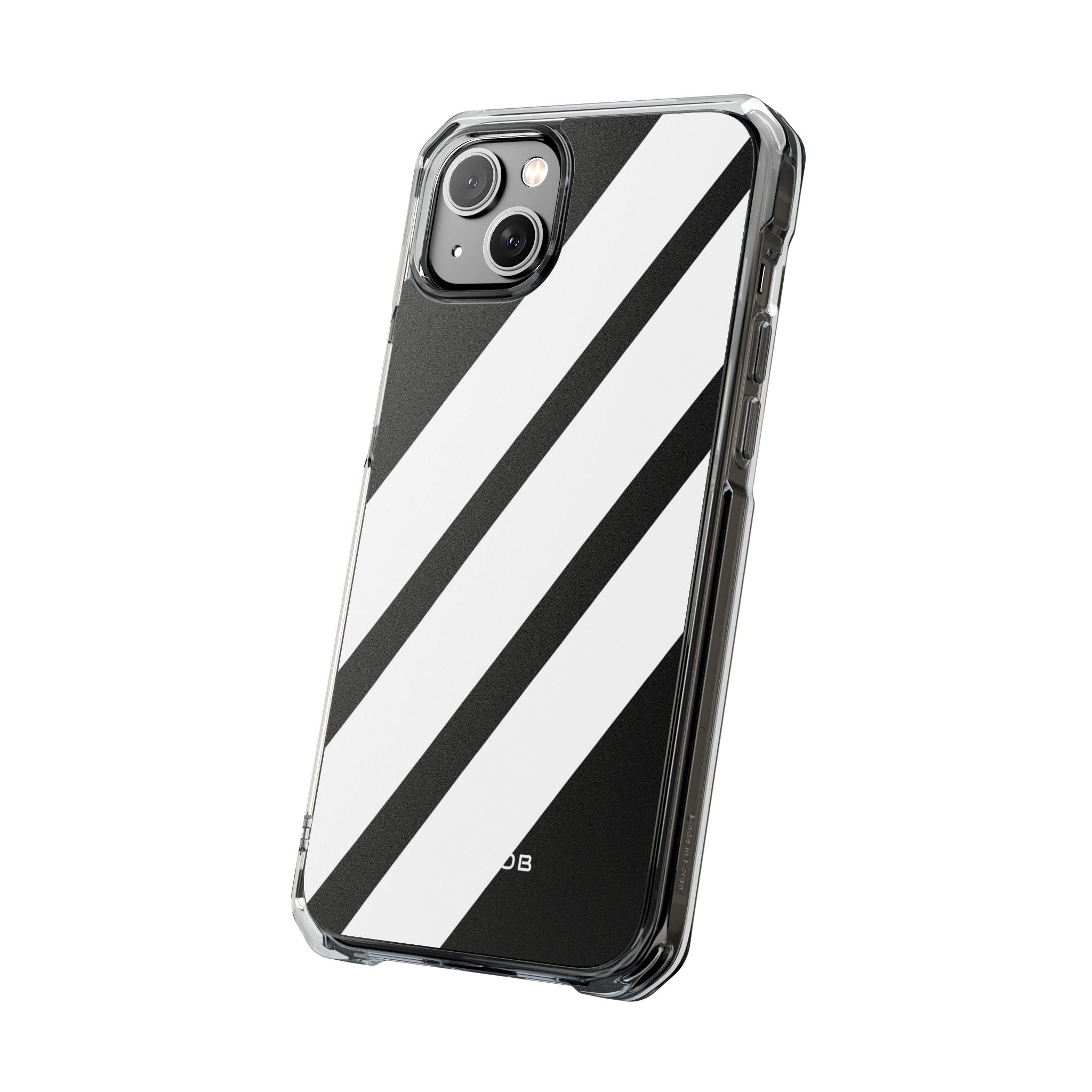 Diagonal Bands Noir iPhone 14 Plus Case - Impact