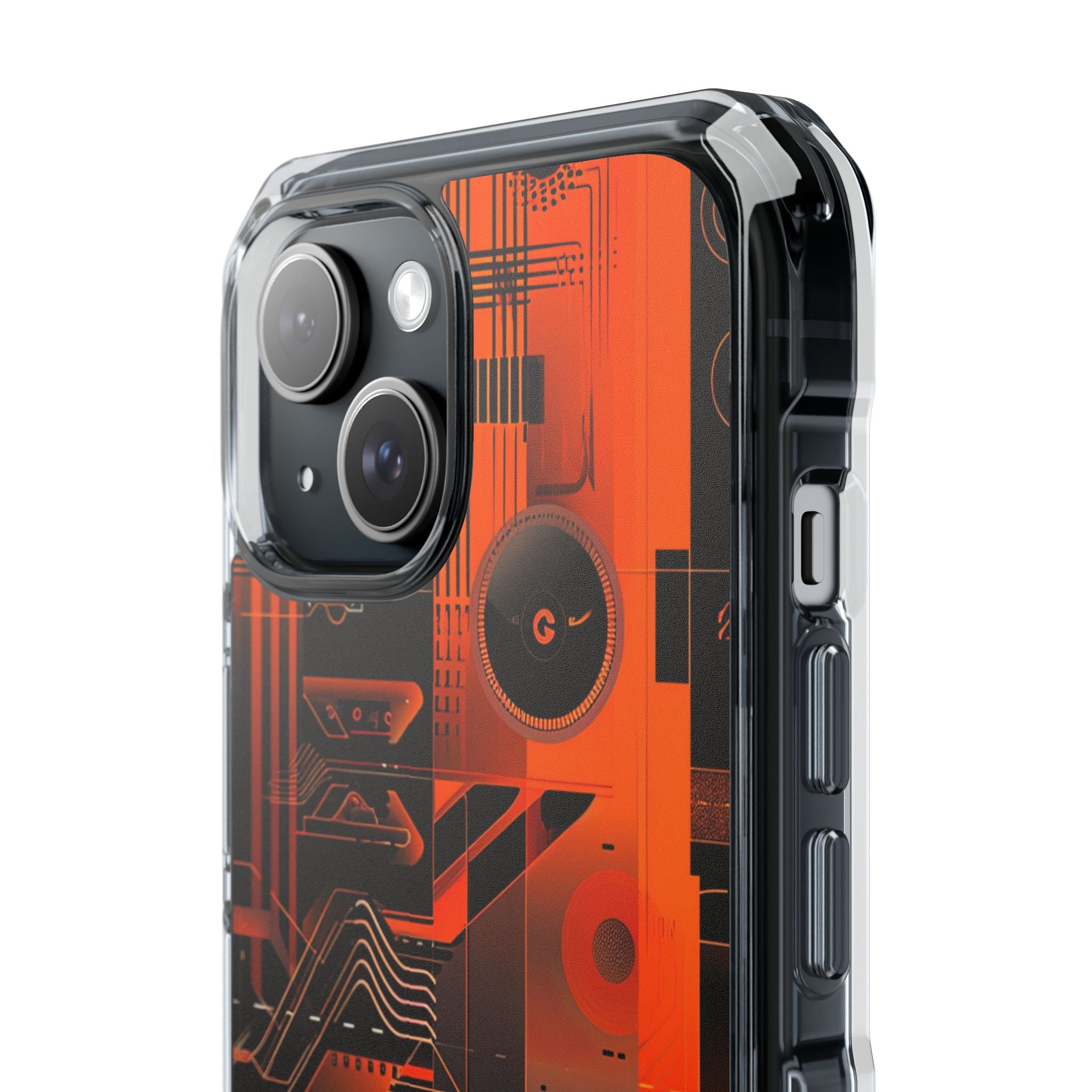 Orange Circuit Dreams iPhone 15 - Impact Clear+