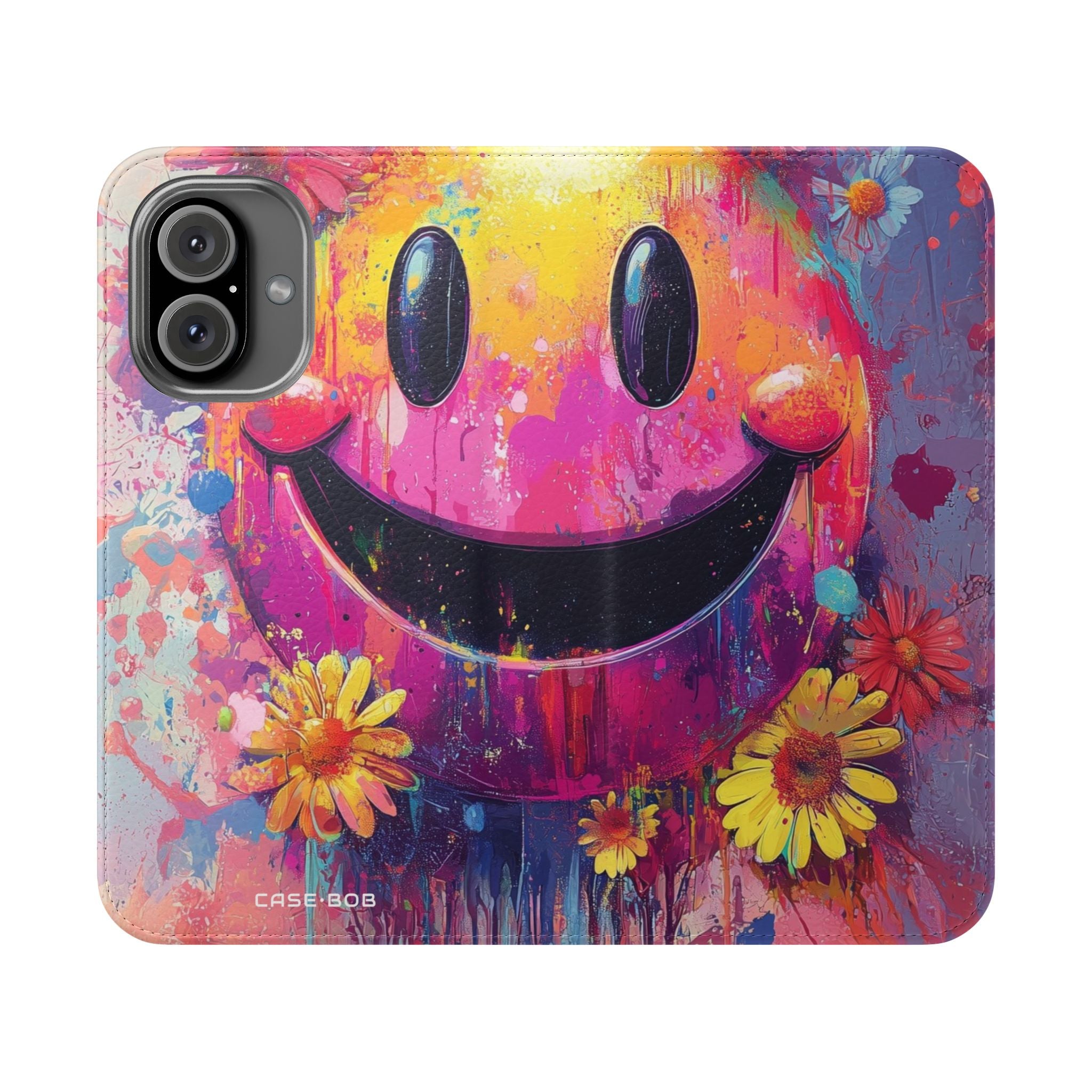 Smiley Bloom Drip - iPhone 16 Case - Wallet