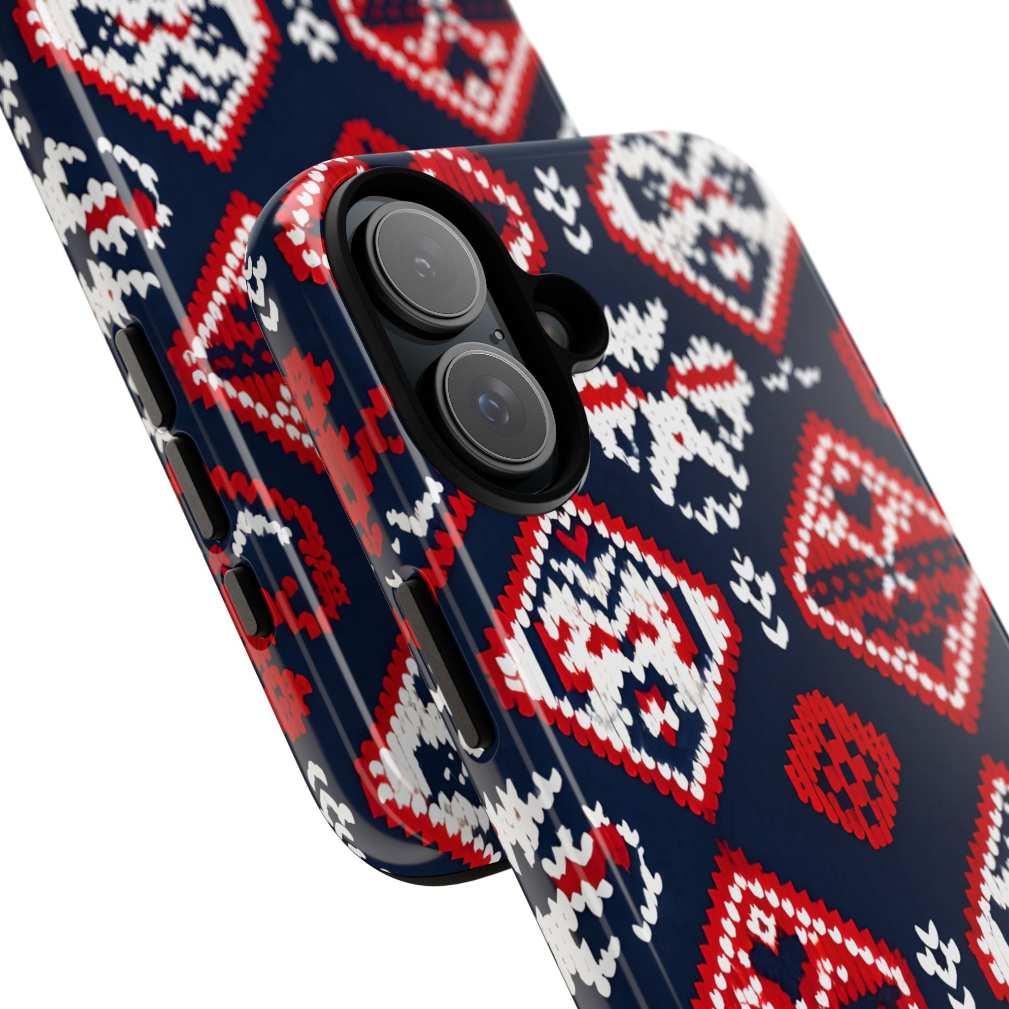 Festive Fair Isle Knitted Diamond Winter Clothing iPhone 16 - Tough