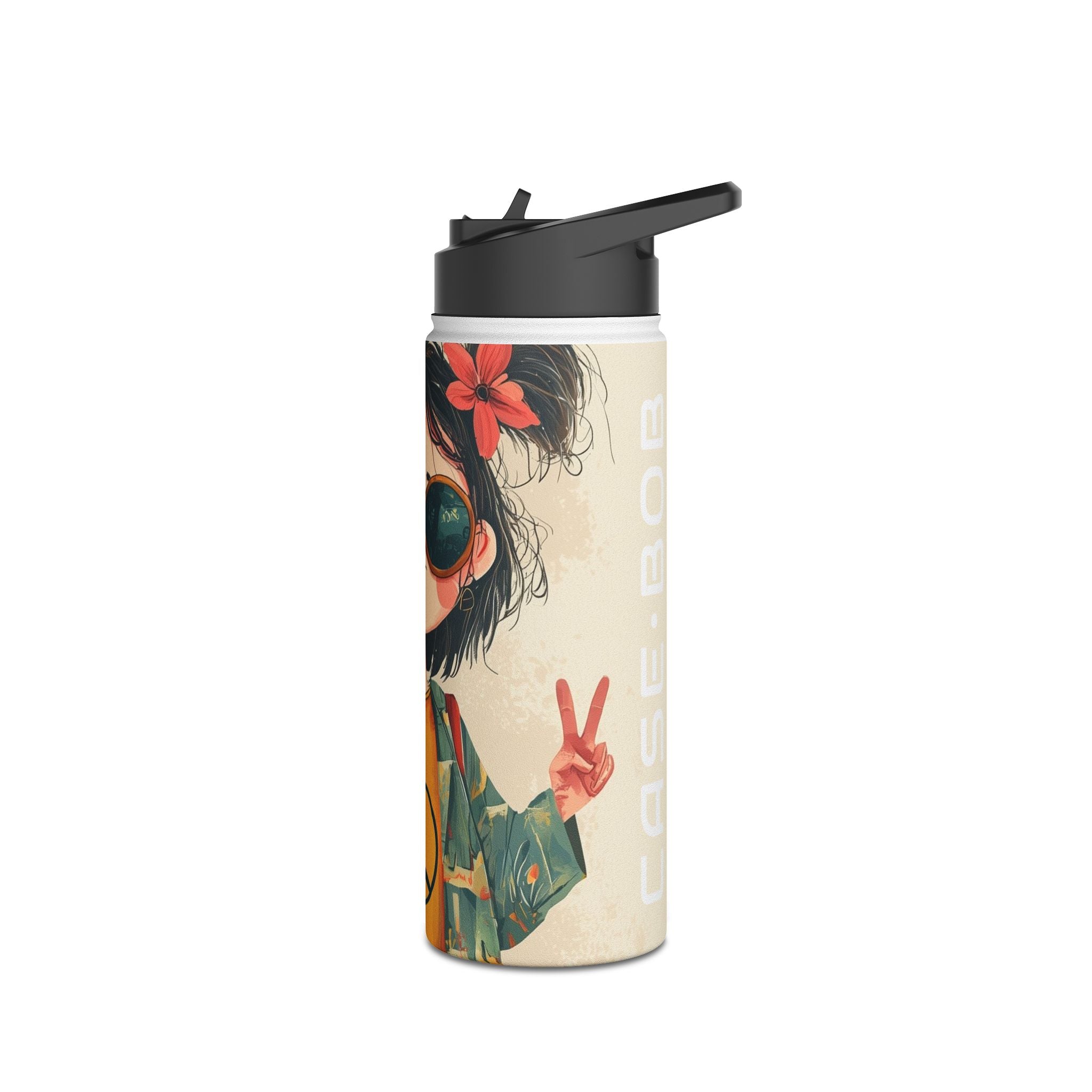 Peace Pigtails - Stainless Steel Water Bottle