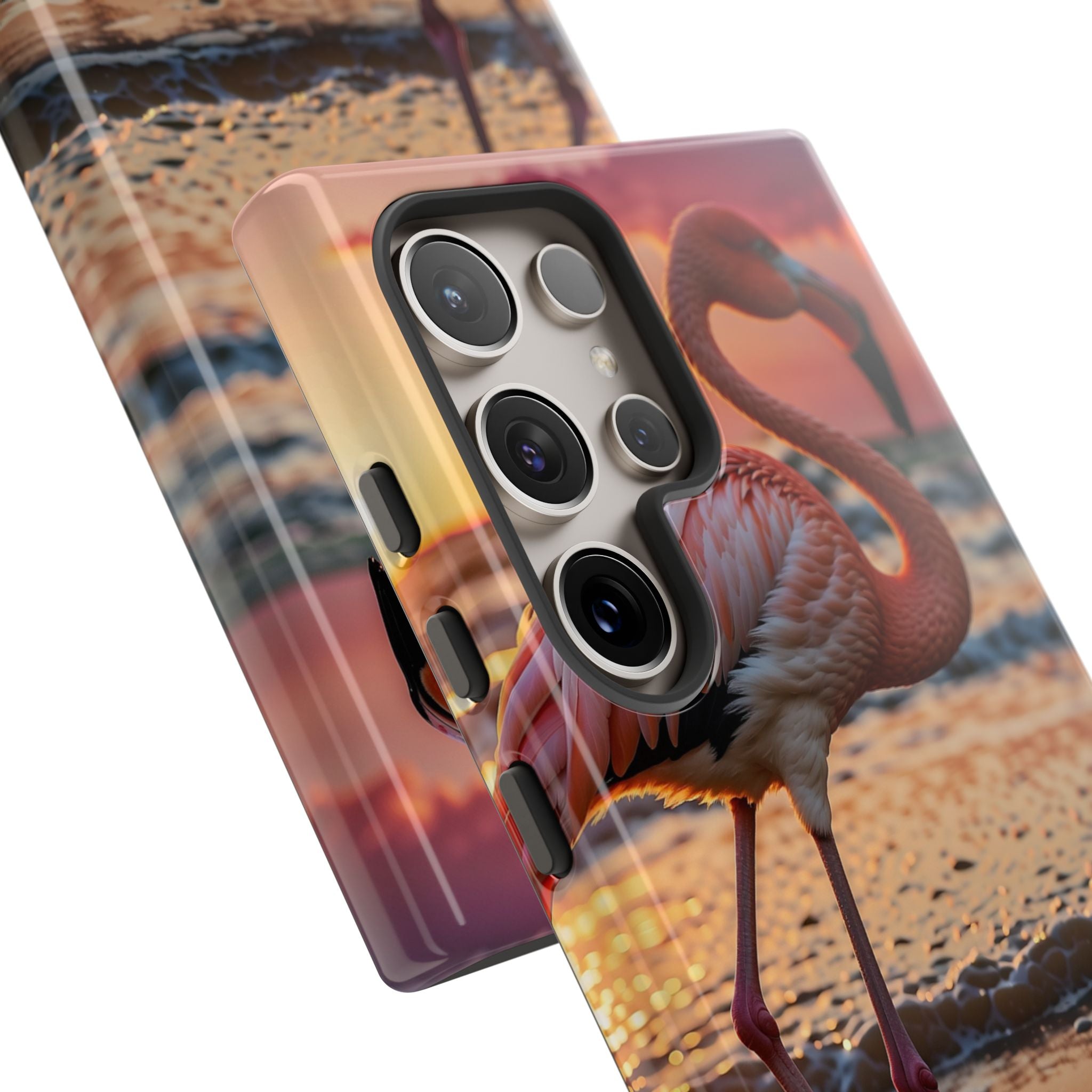 Sunset Flamingo Stand - Samsung Case