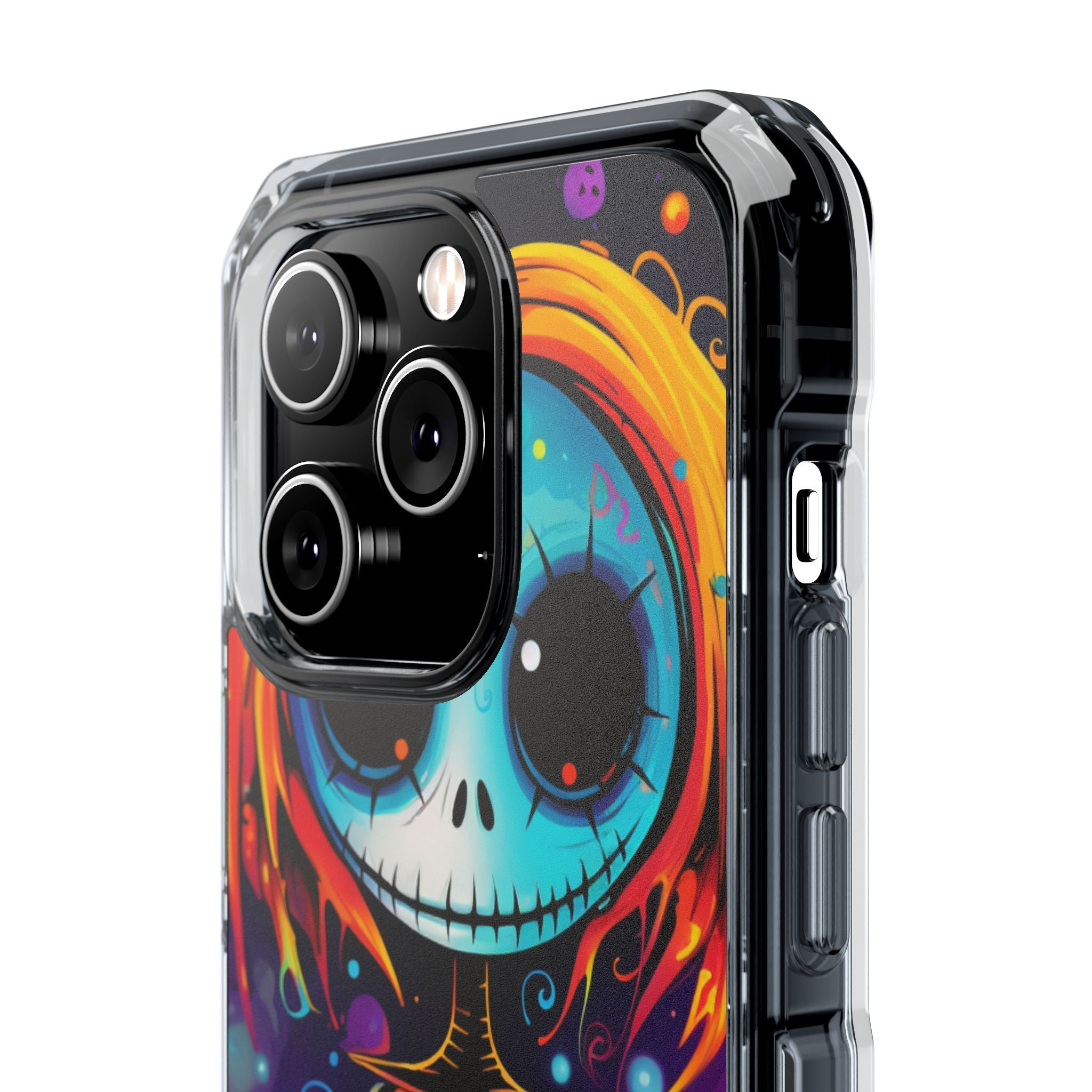 Blue Skull Swirl iPhone 14 Pro Case - Impact
