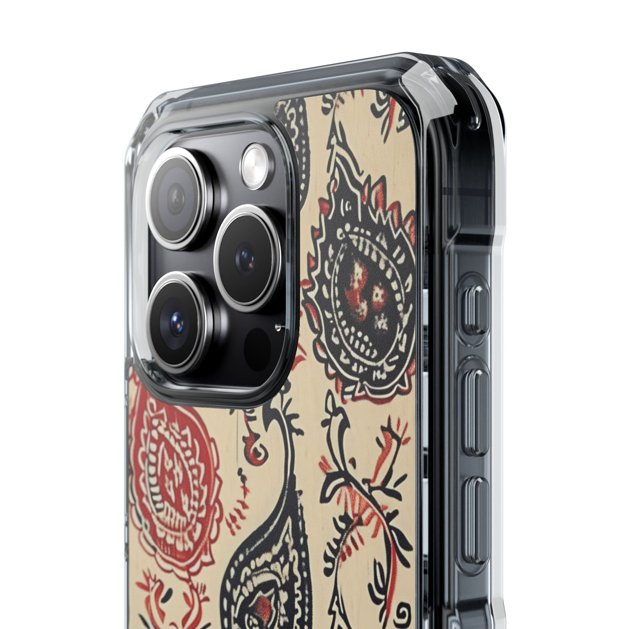 Navy Paisley Swirl iPhone 15 - Impact Clear+
