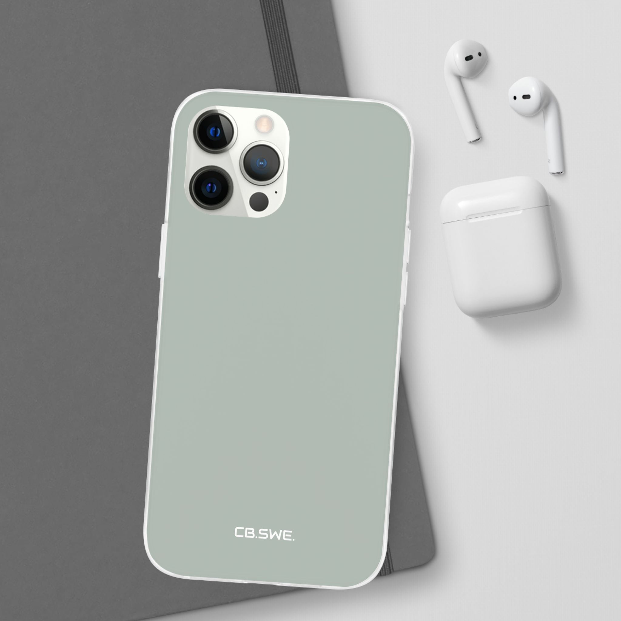 Aschgraue iPhone-Hülle – Flexi