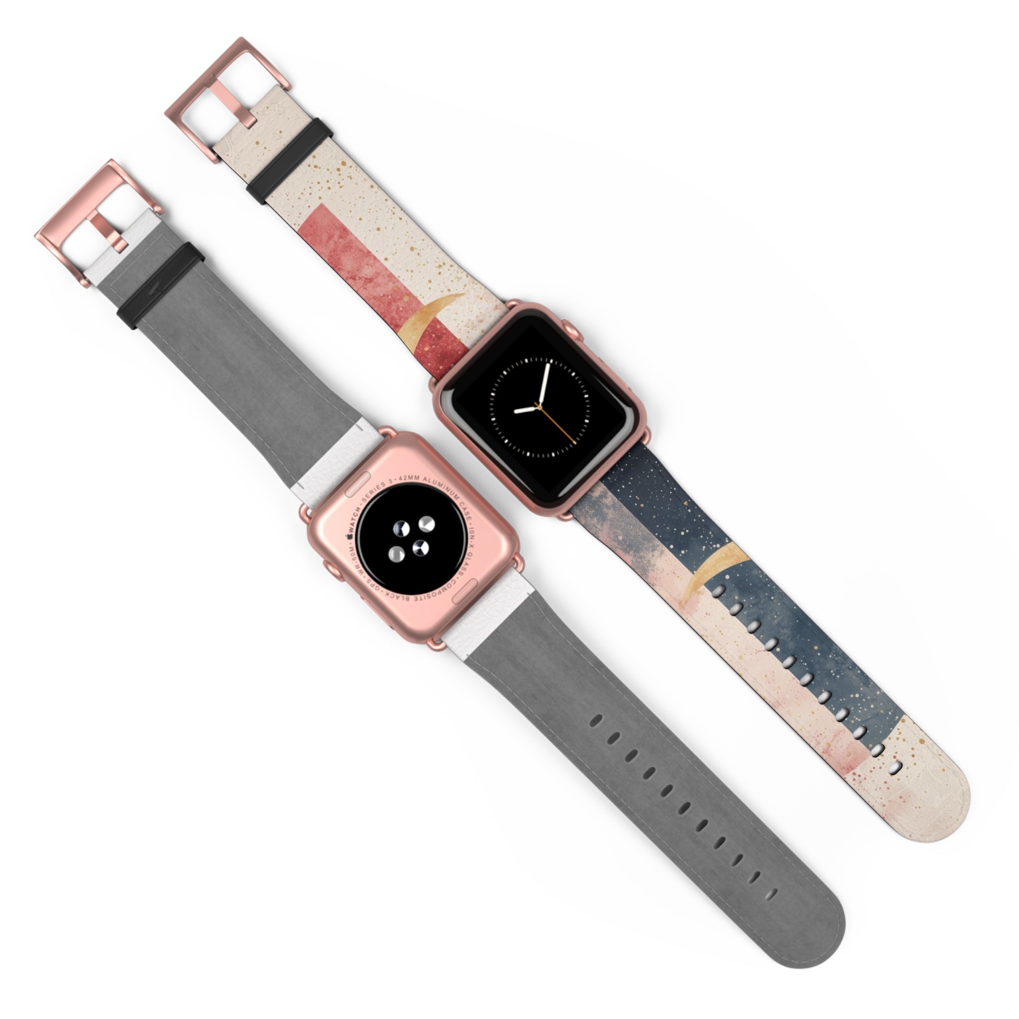 Golden Crescents Crimson - Watch Band