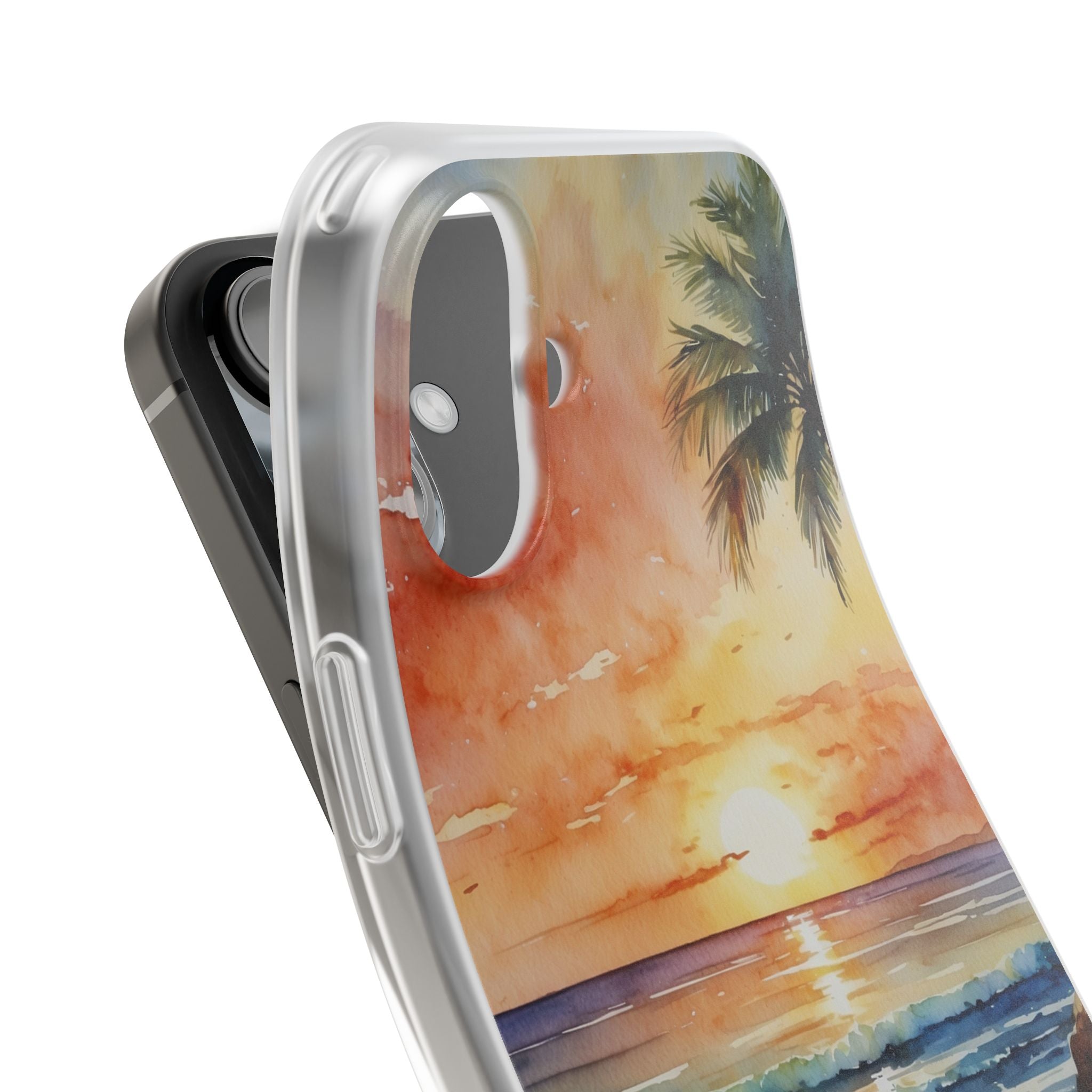 Sunset Palm iPhone 16 Plus Case - Soft