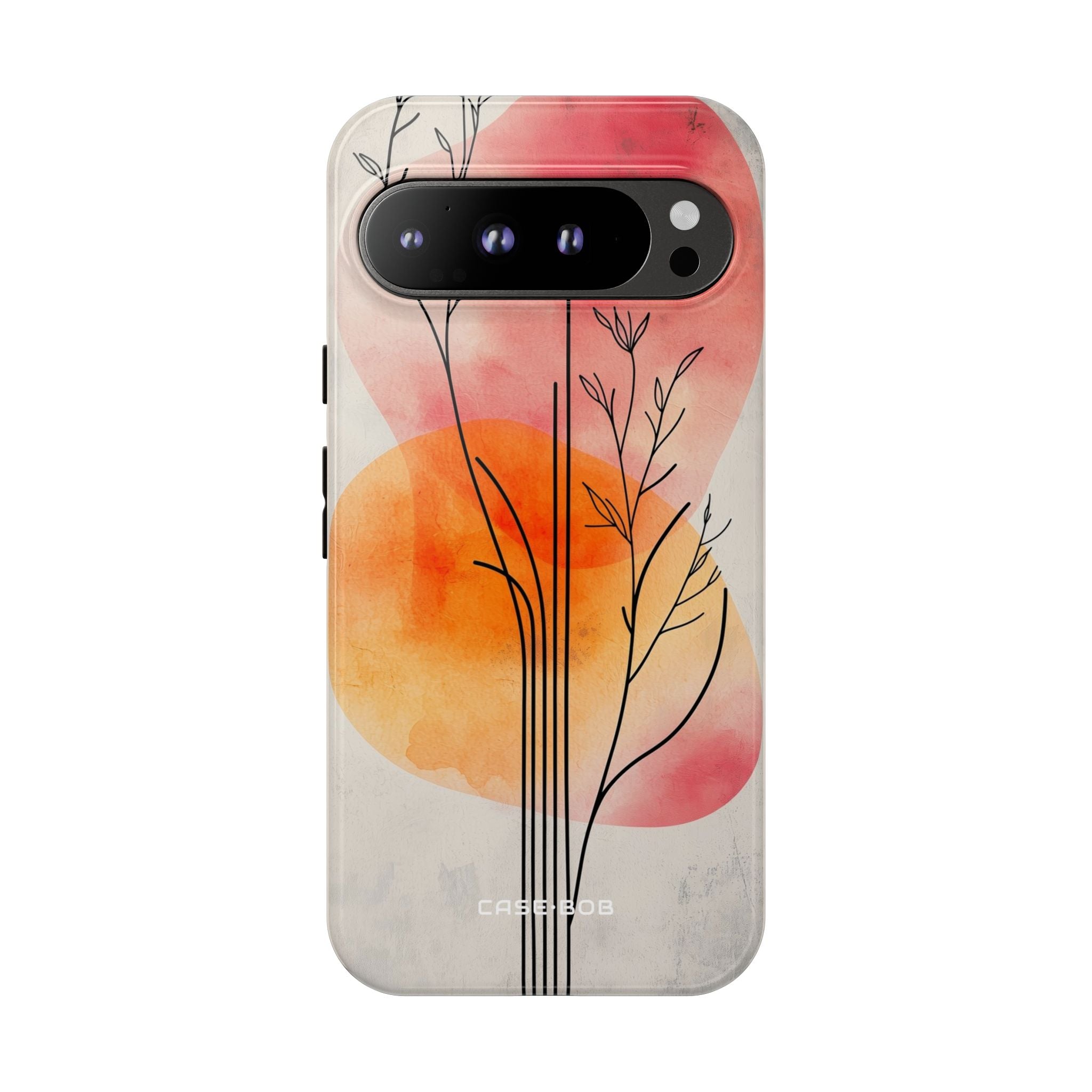 Curved Stem Sunset Google Pixel 9 Pro XL Case - Tough
