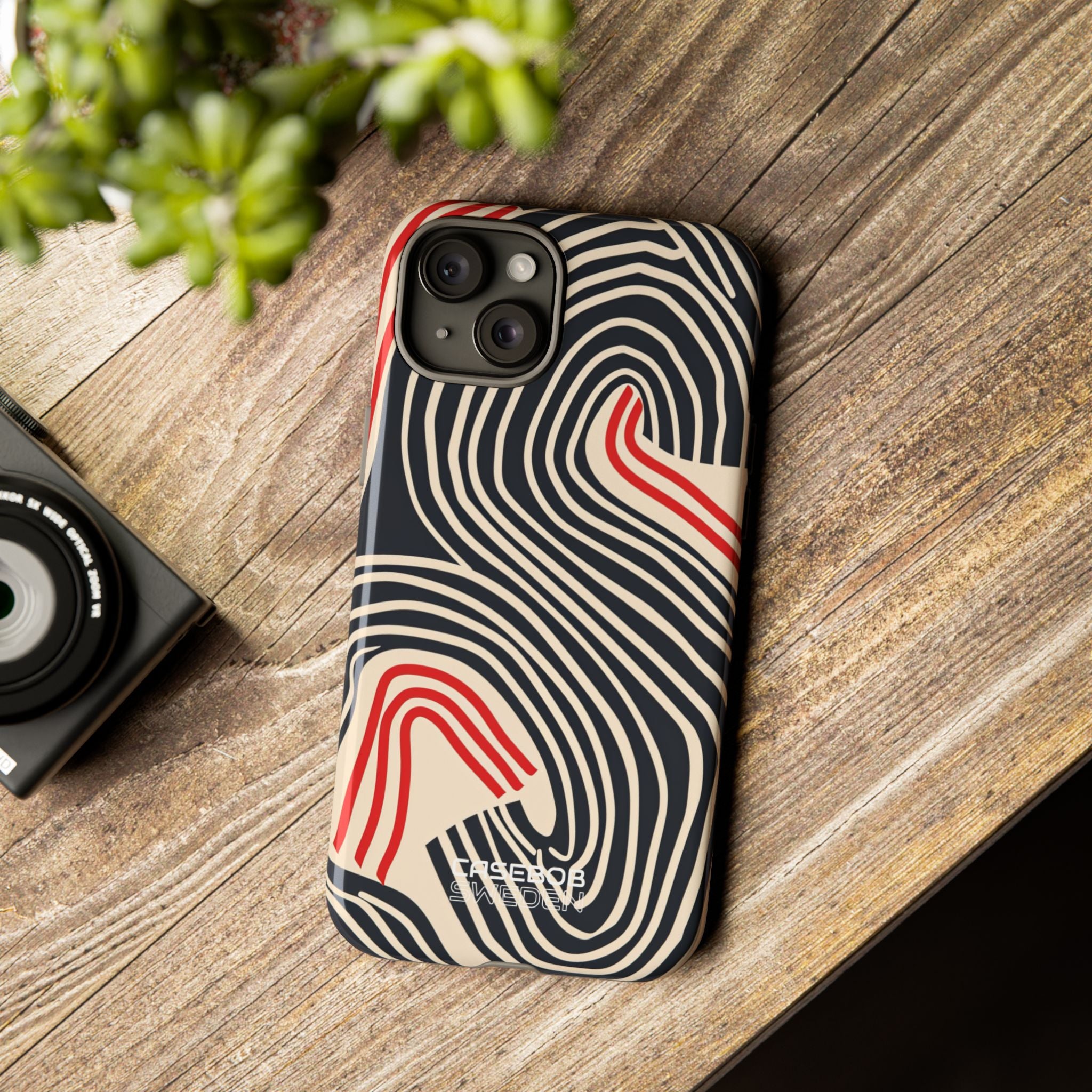 Wavy Red Flow iPhone 15 - Tough