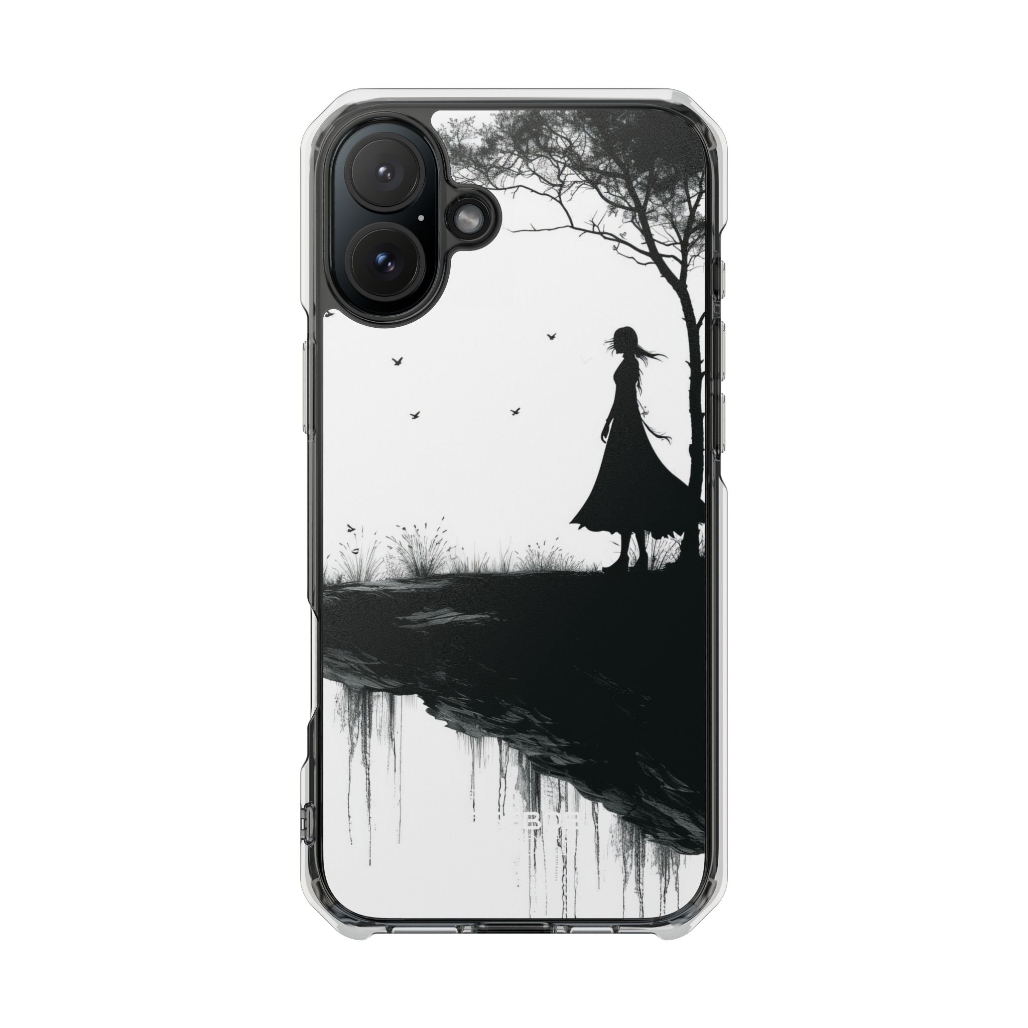 Solitary Cliff Silhouette iPhone 16 - Impact Clear+
