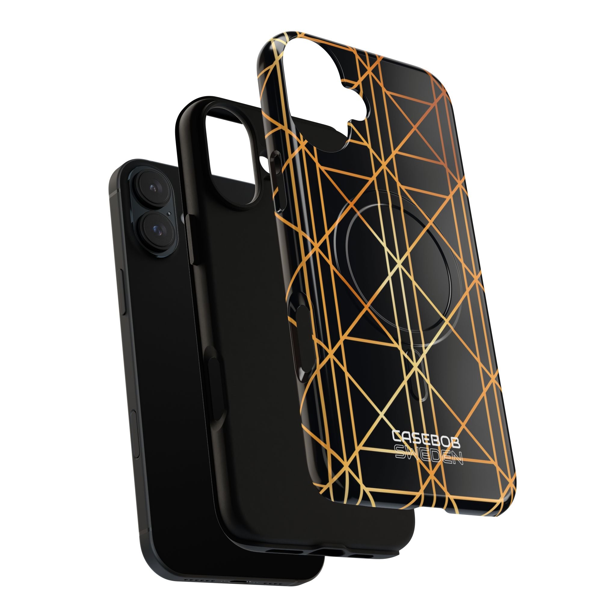 Golden Geometric Elegance iPhone 16 - Tough+