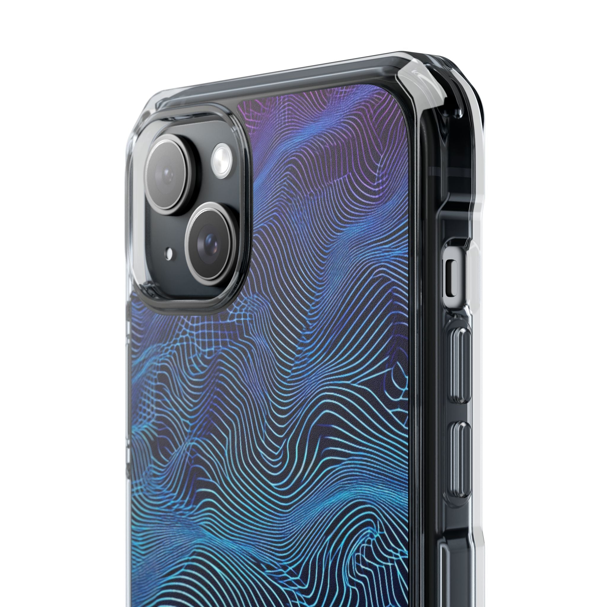 Neon Waves Flow iPhone 15 - Impact Clear+