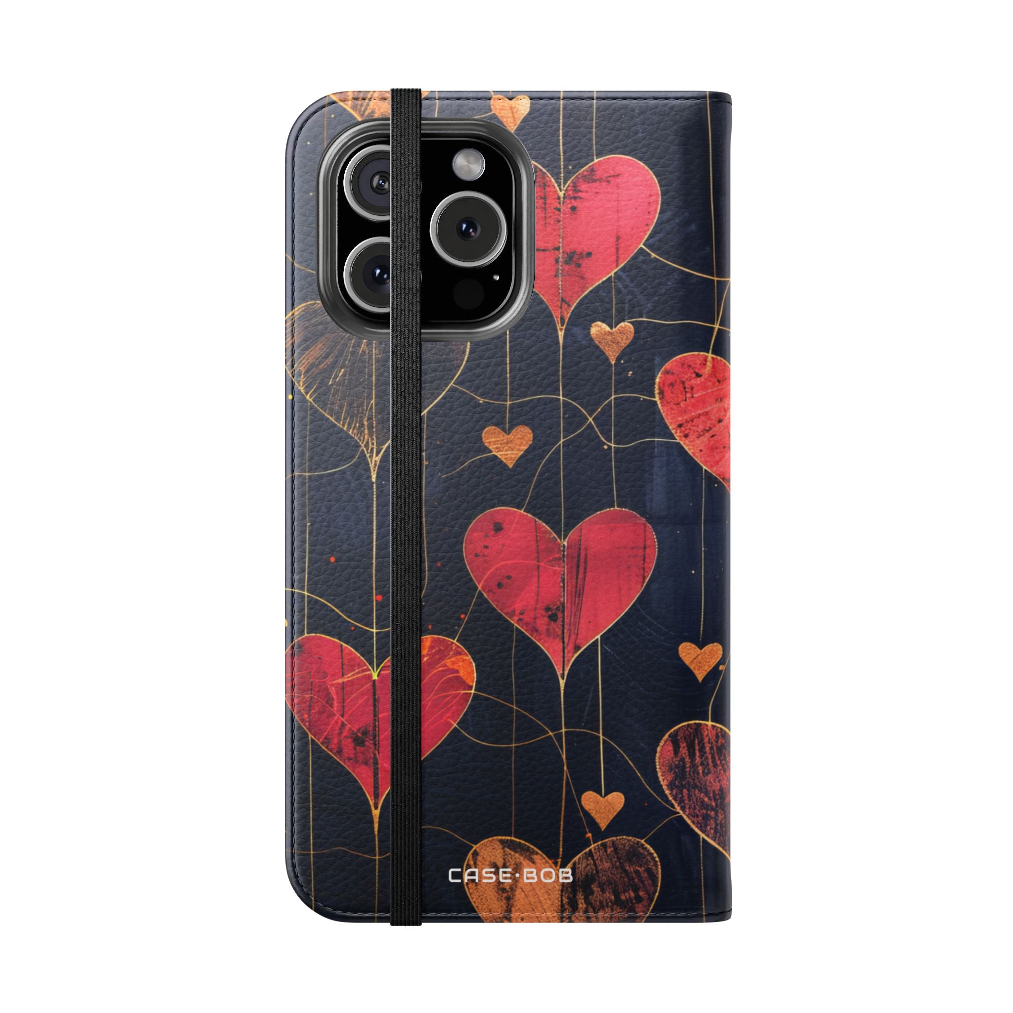 Textured Heart Grid - iPhone 16 Max Case - Wallet