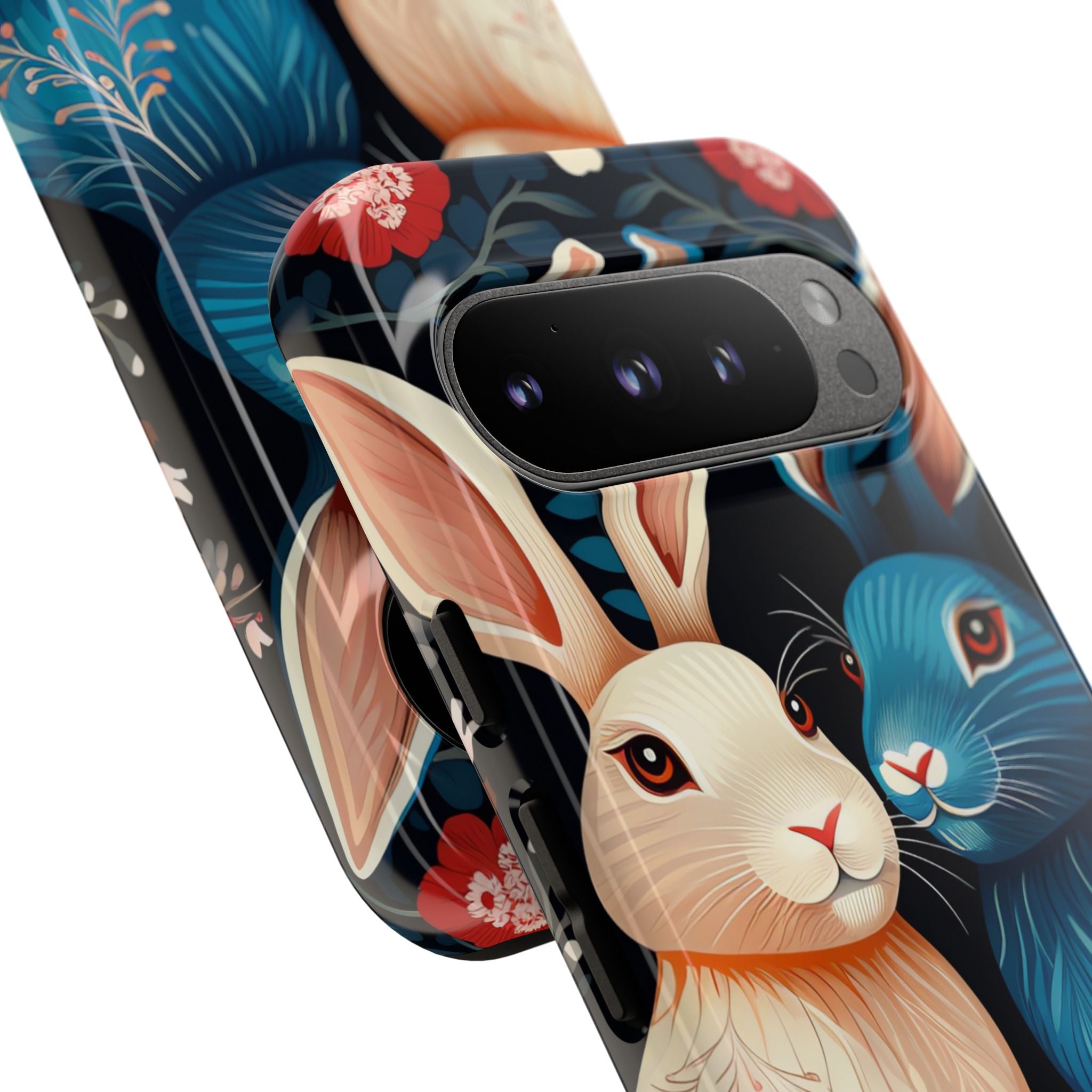 Rabbits Embrace Blossoms - Google Pixel Case
