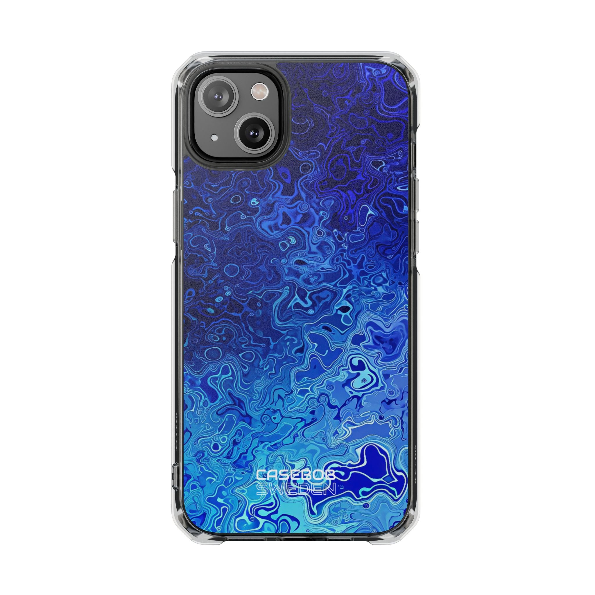 Swirling Blue Currents iPhone 14 - Impact Clear+