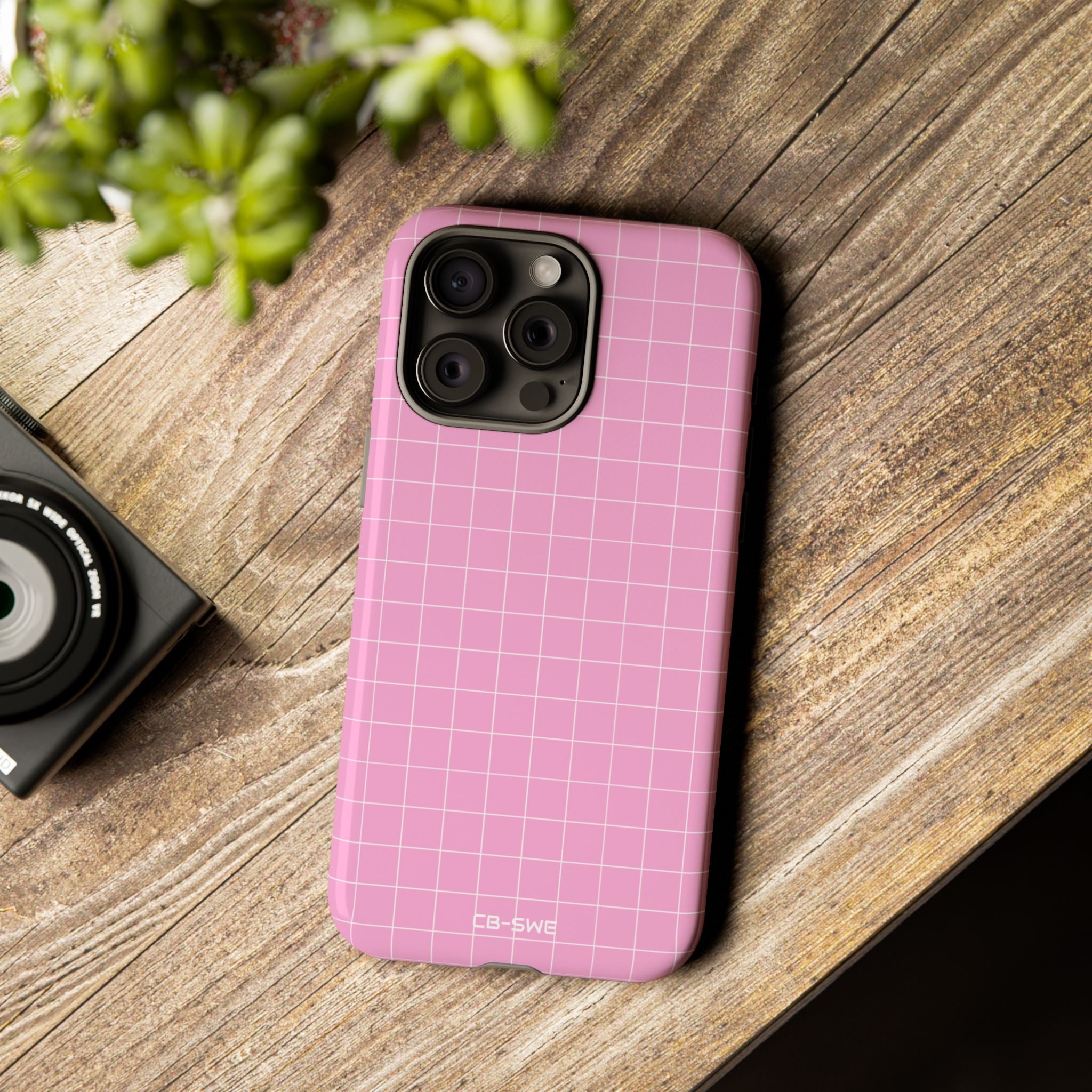 Pink Squares Align - iPhone Case