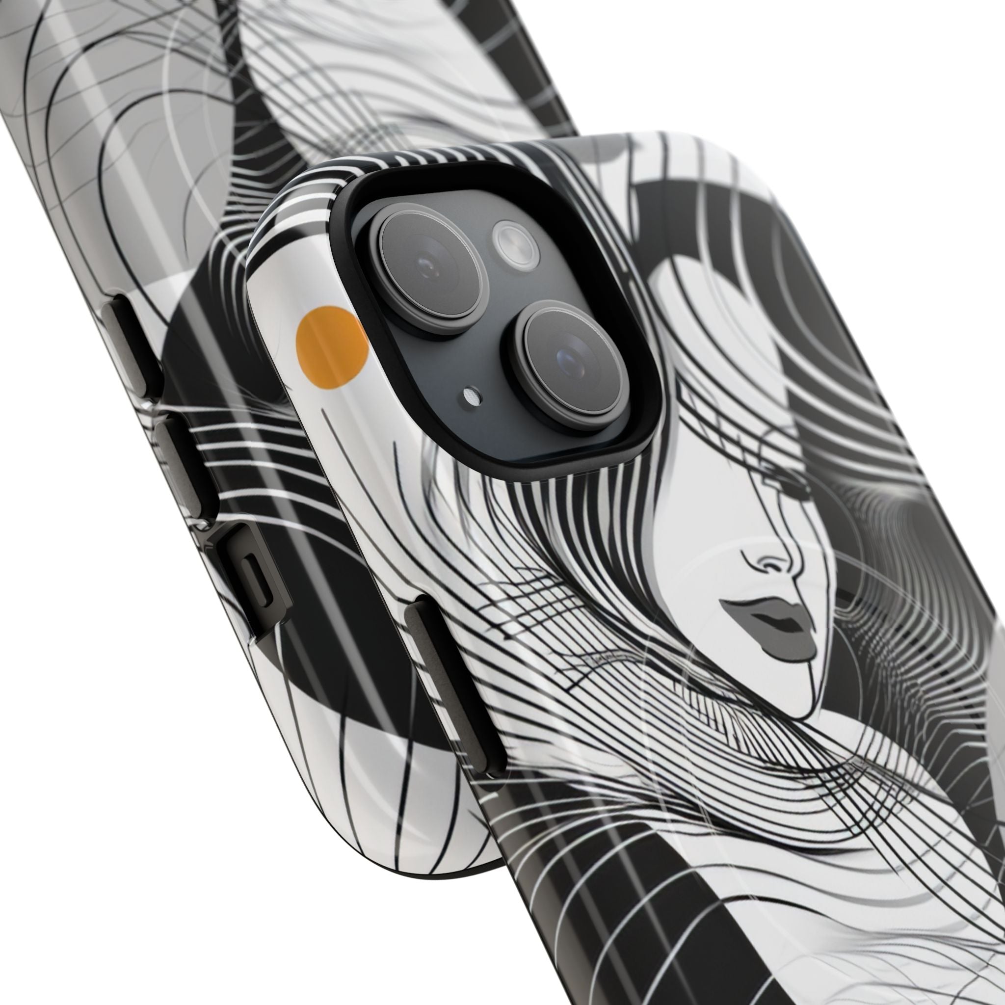 Orange Wave Motion iPhone 15 - Tough+