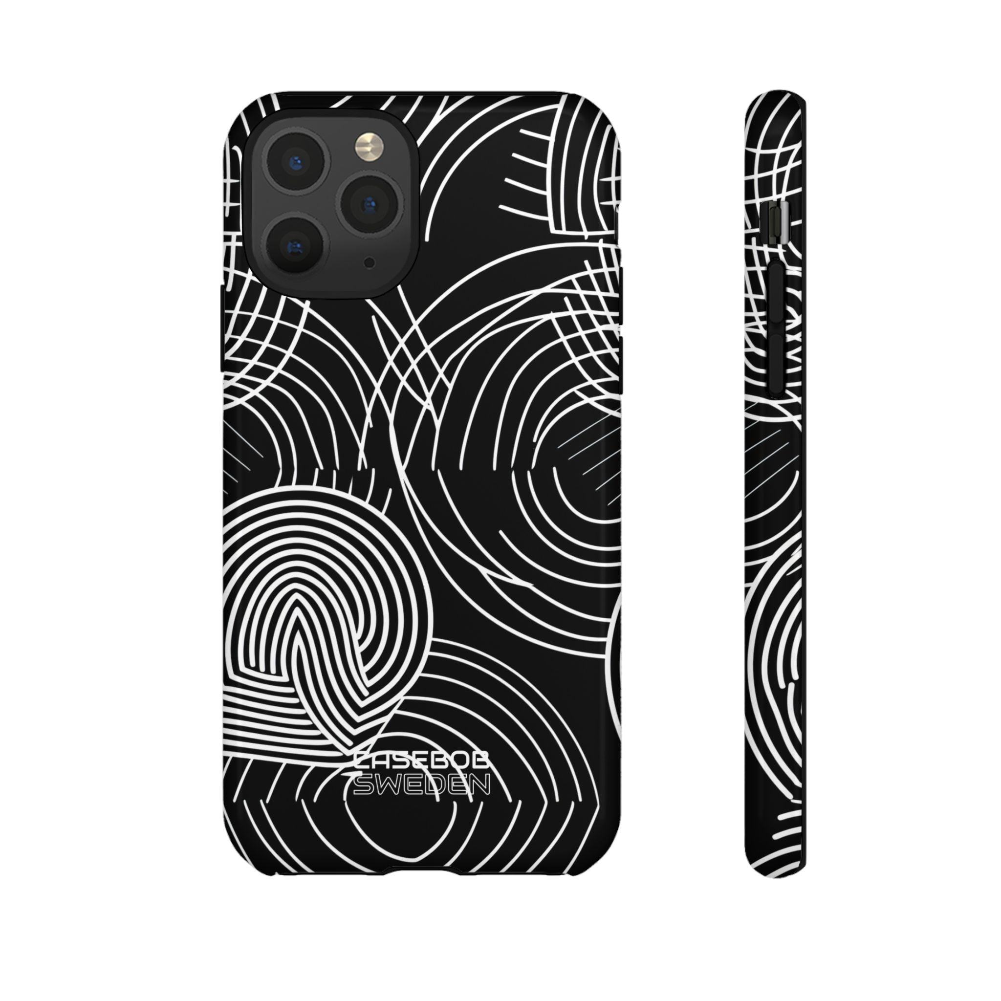 Monochrome Spiral Curves iPhone 11 - Tough