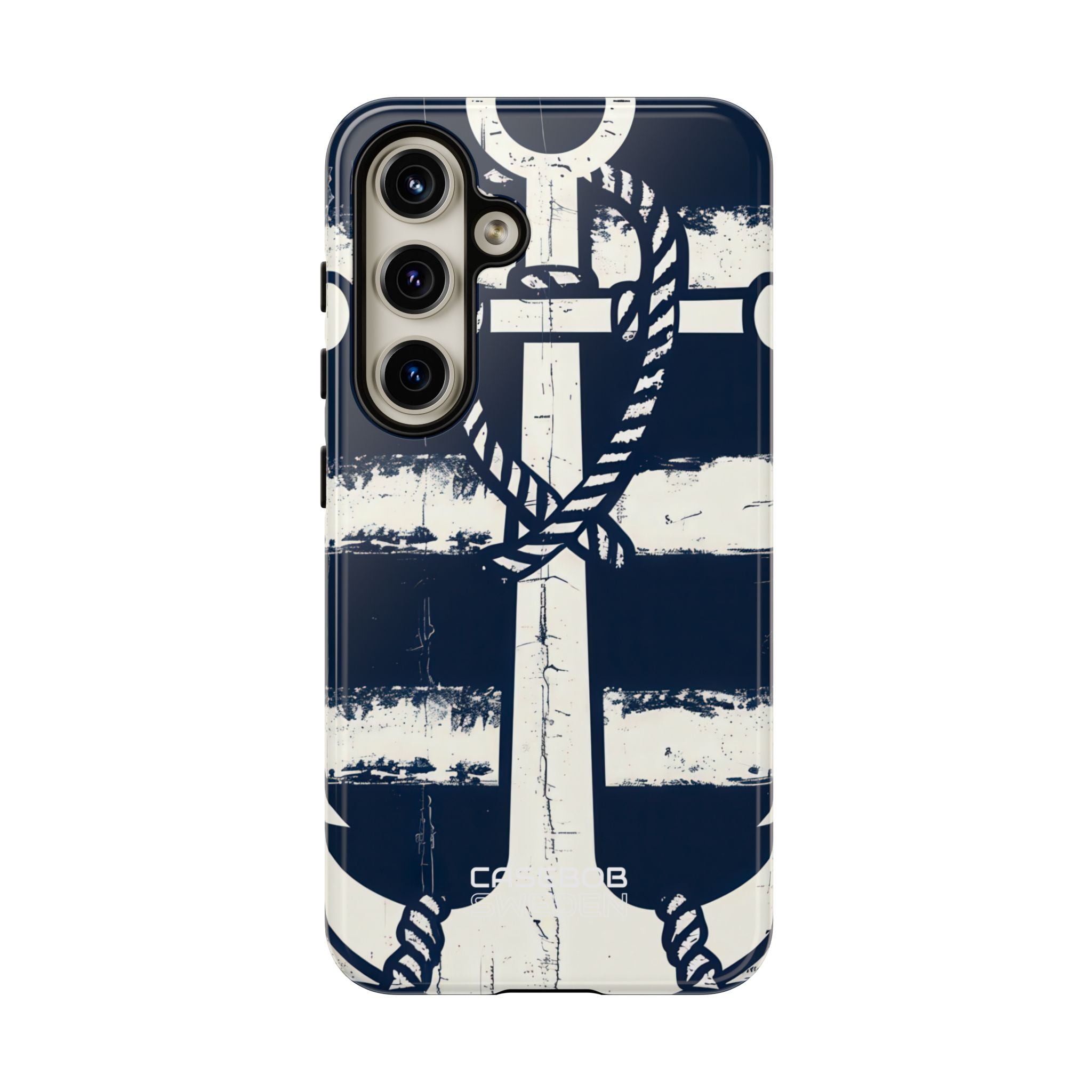 Navy Anchor Stripes Samsung S24 - Tough