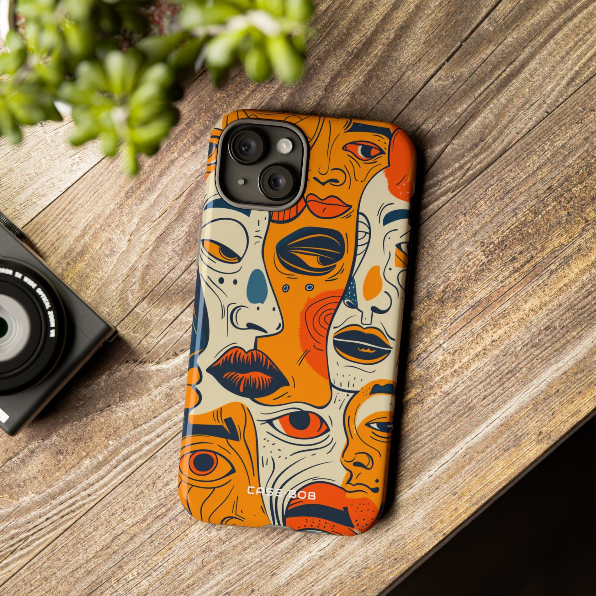 Tangled Faces Sunset iPhone 15 Plus Case - Tough