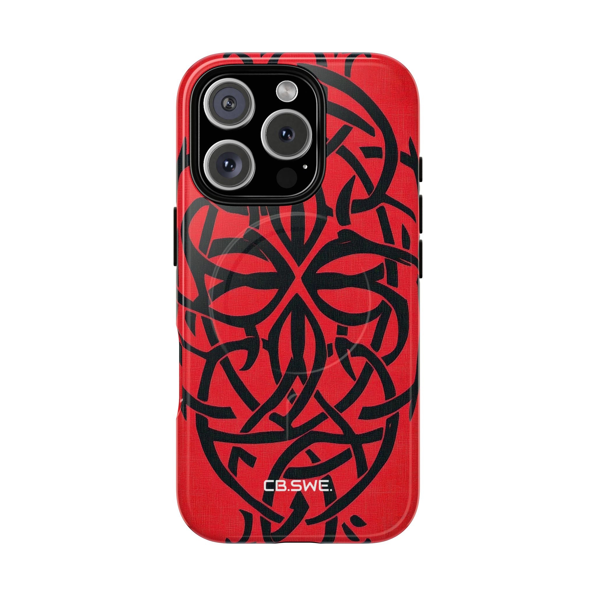 Wunderschöne rote symmetrische keltische Symbole Gothic Standard iPhone 16 - Tough+